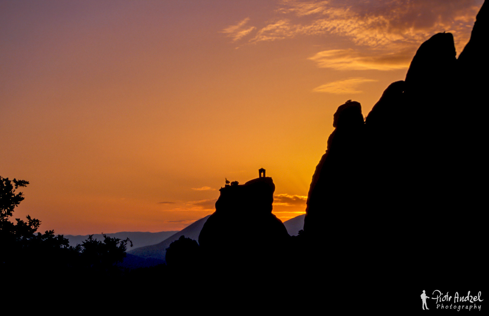 Sunset over Meteora