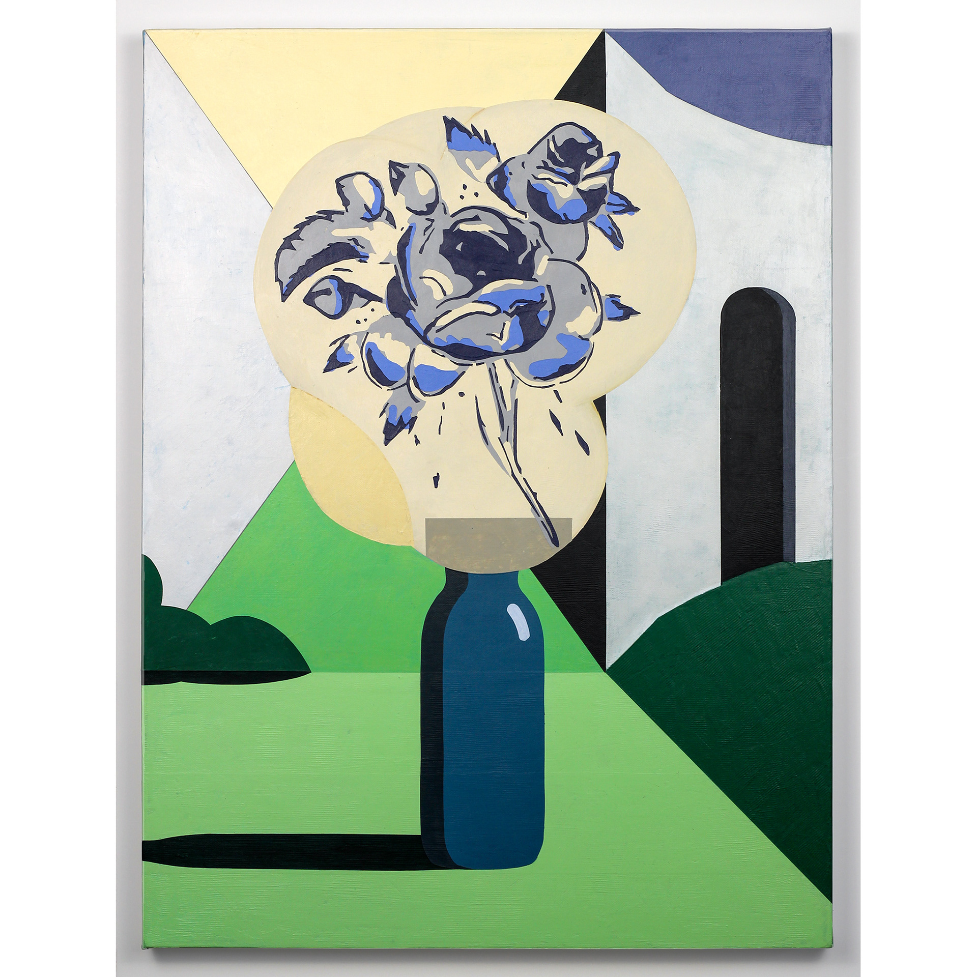 Andrew Souza Art Blue Rose Flower Painting