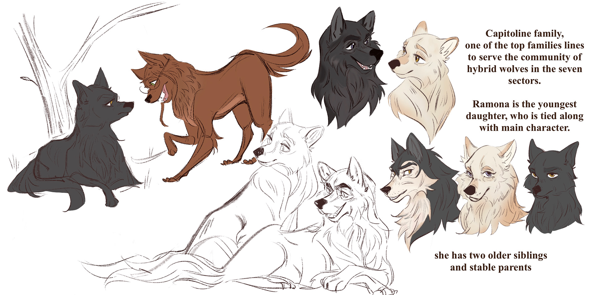Ramona's family as wolves