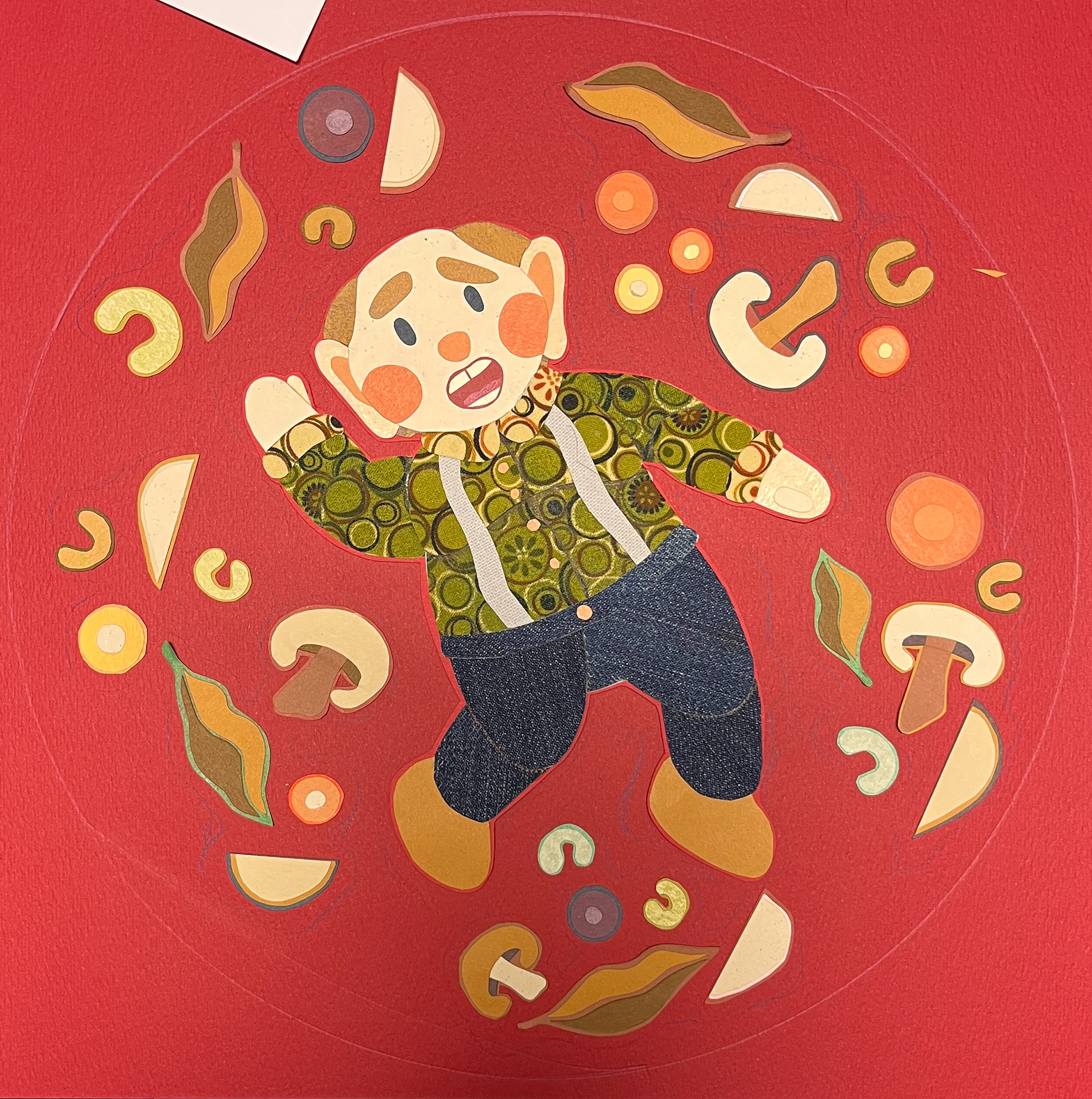 Layout each piece on base paper