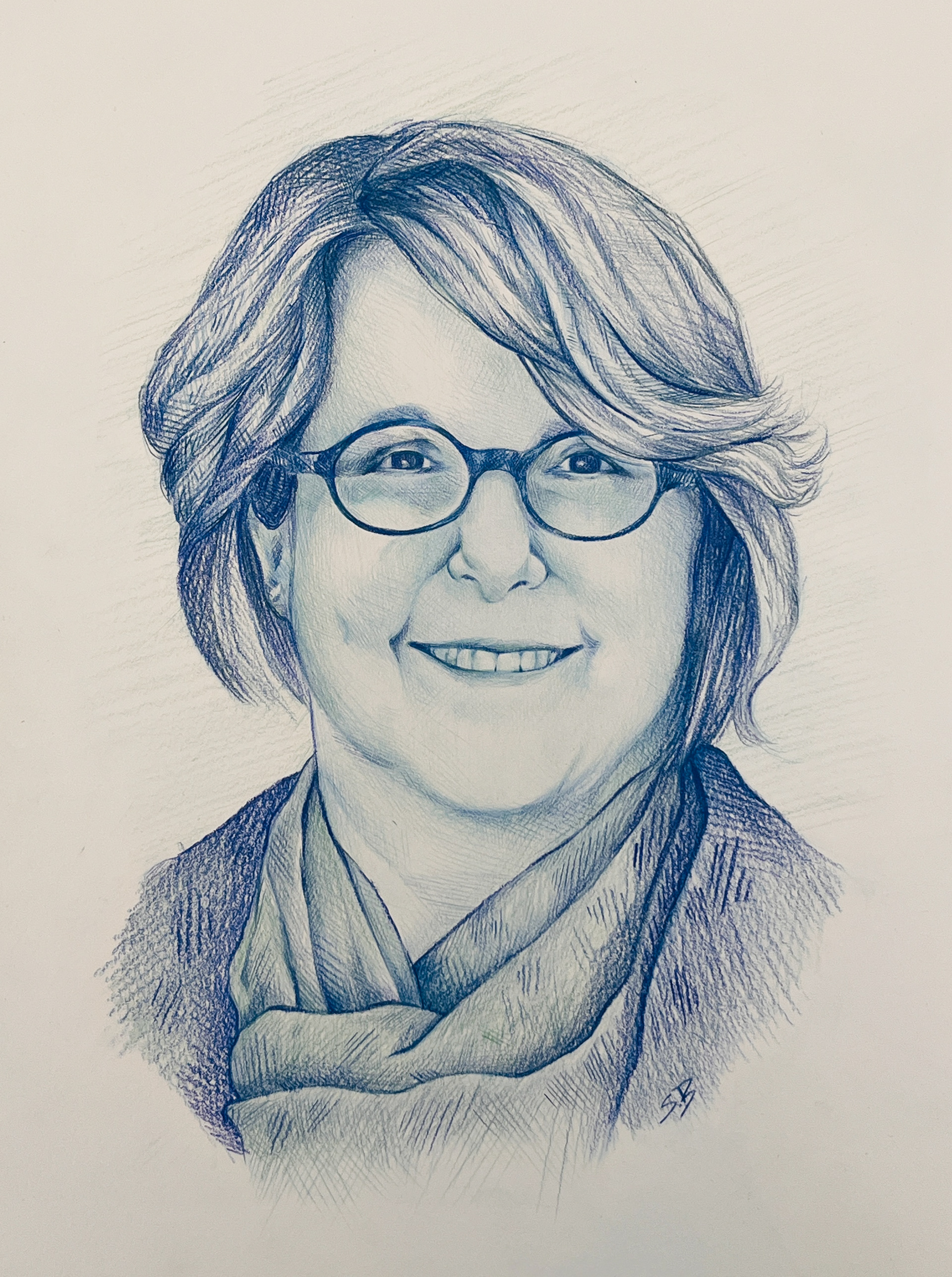 Portrait of Robin Guenther: Featured In Perkins & Will's "Current" Magazine. Medium: Colored Pencil