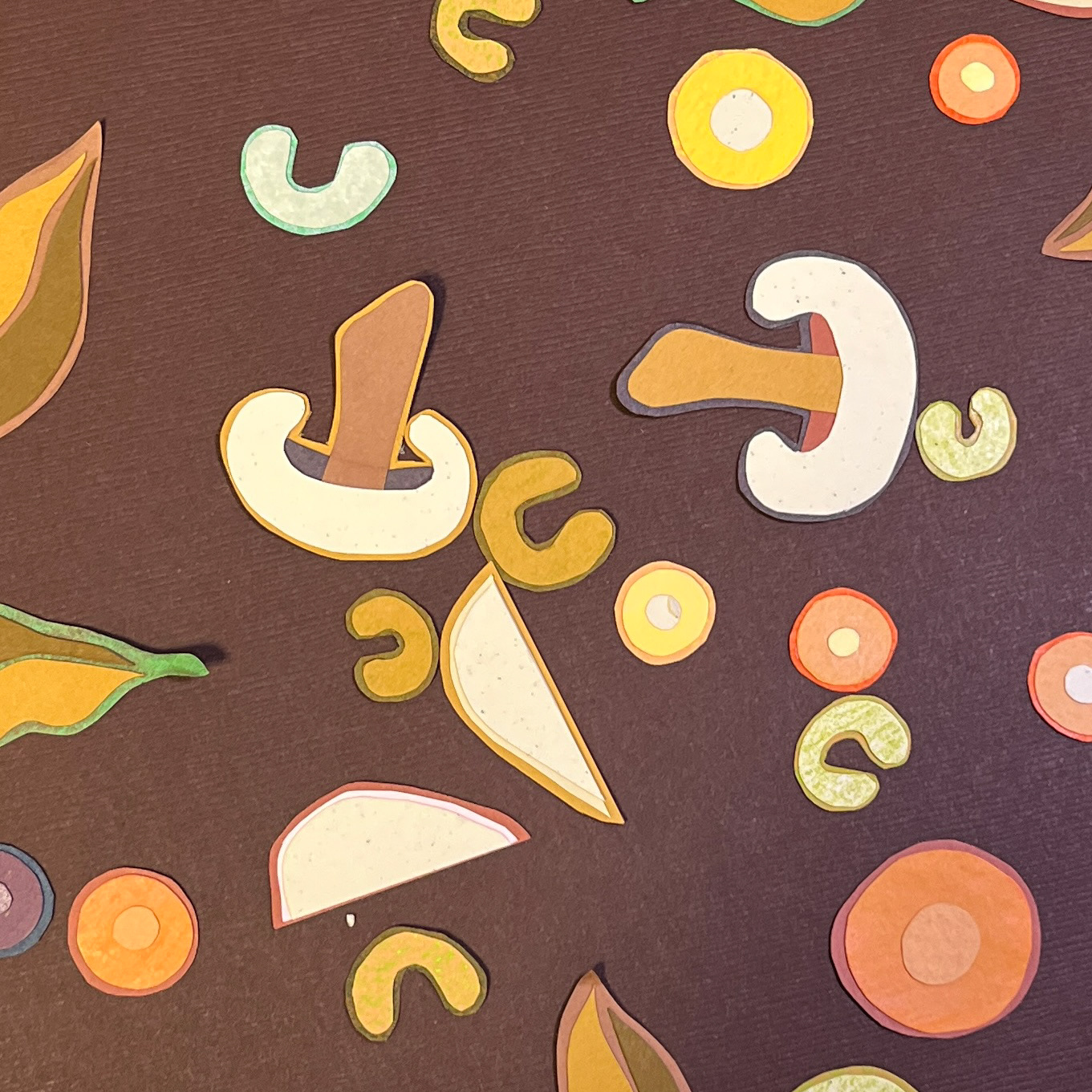 Construction of Vegetables out of various pieces of cardstock 