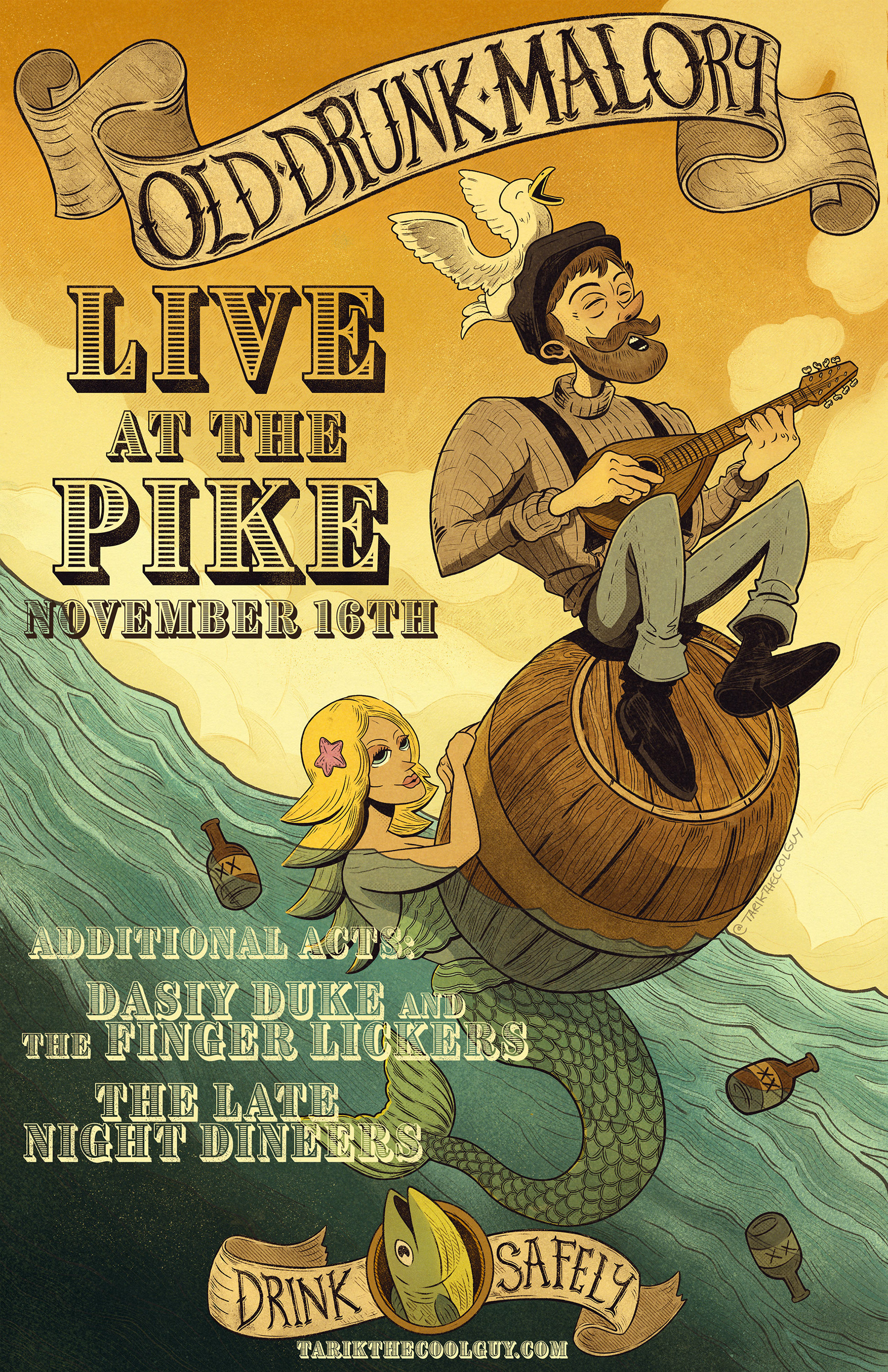 Old Drunk Malory Pike Gig Poster
