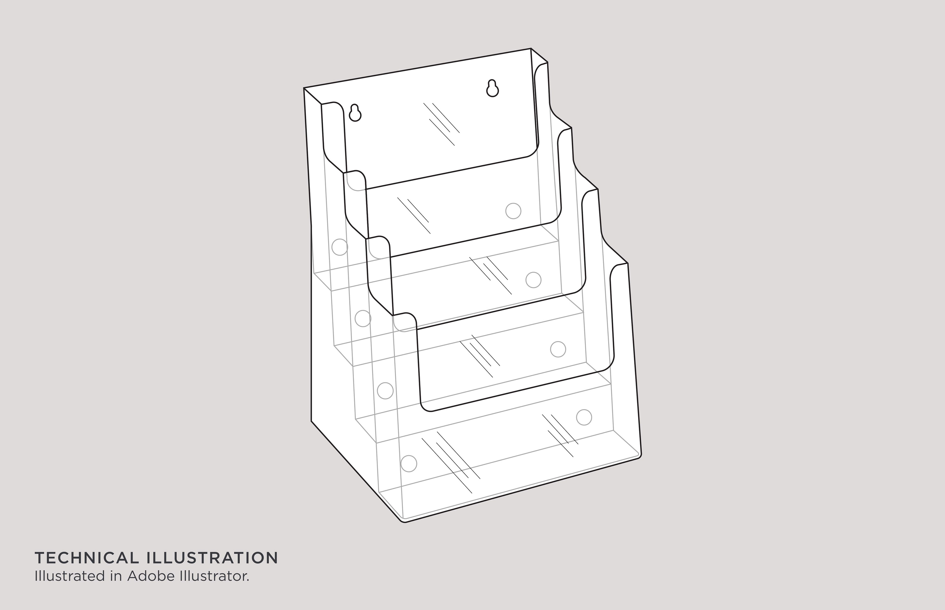 Technical Line Drawing Illustration
