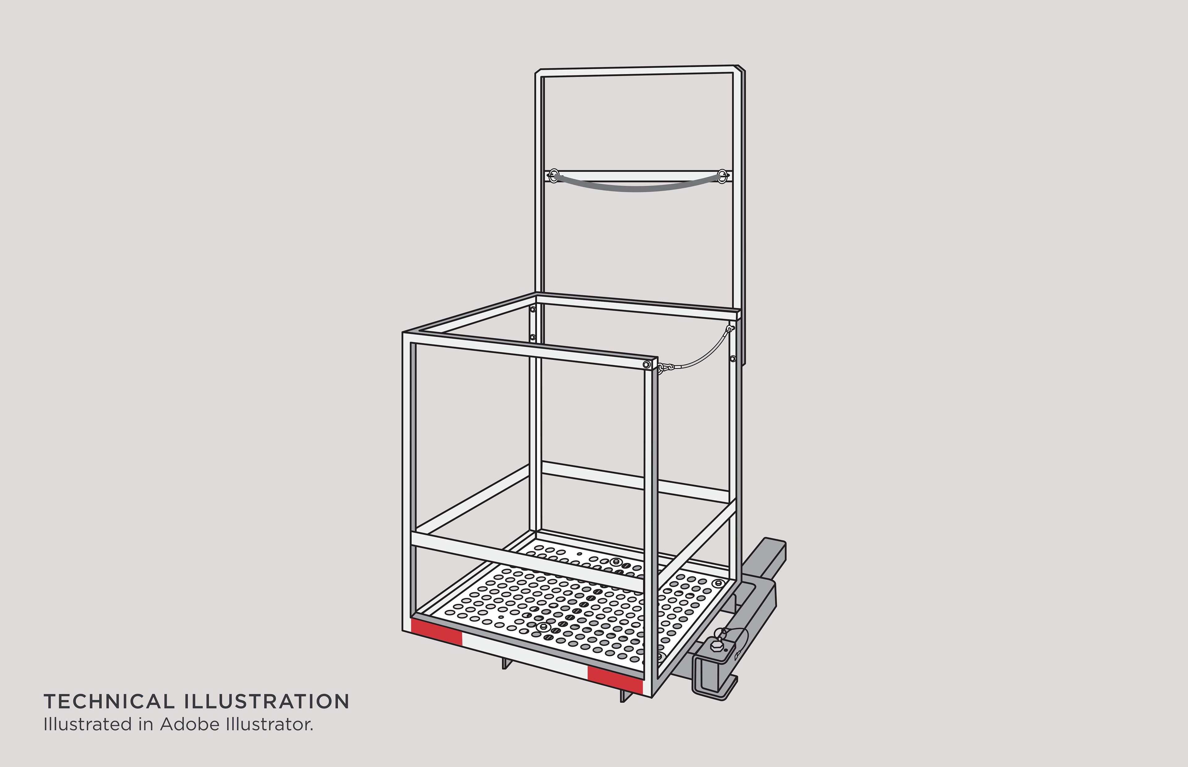 Technical Line Drawing Illustration