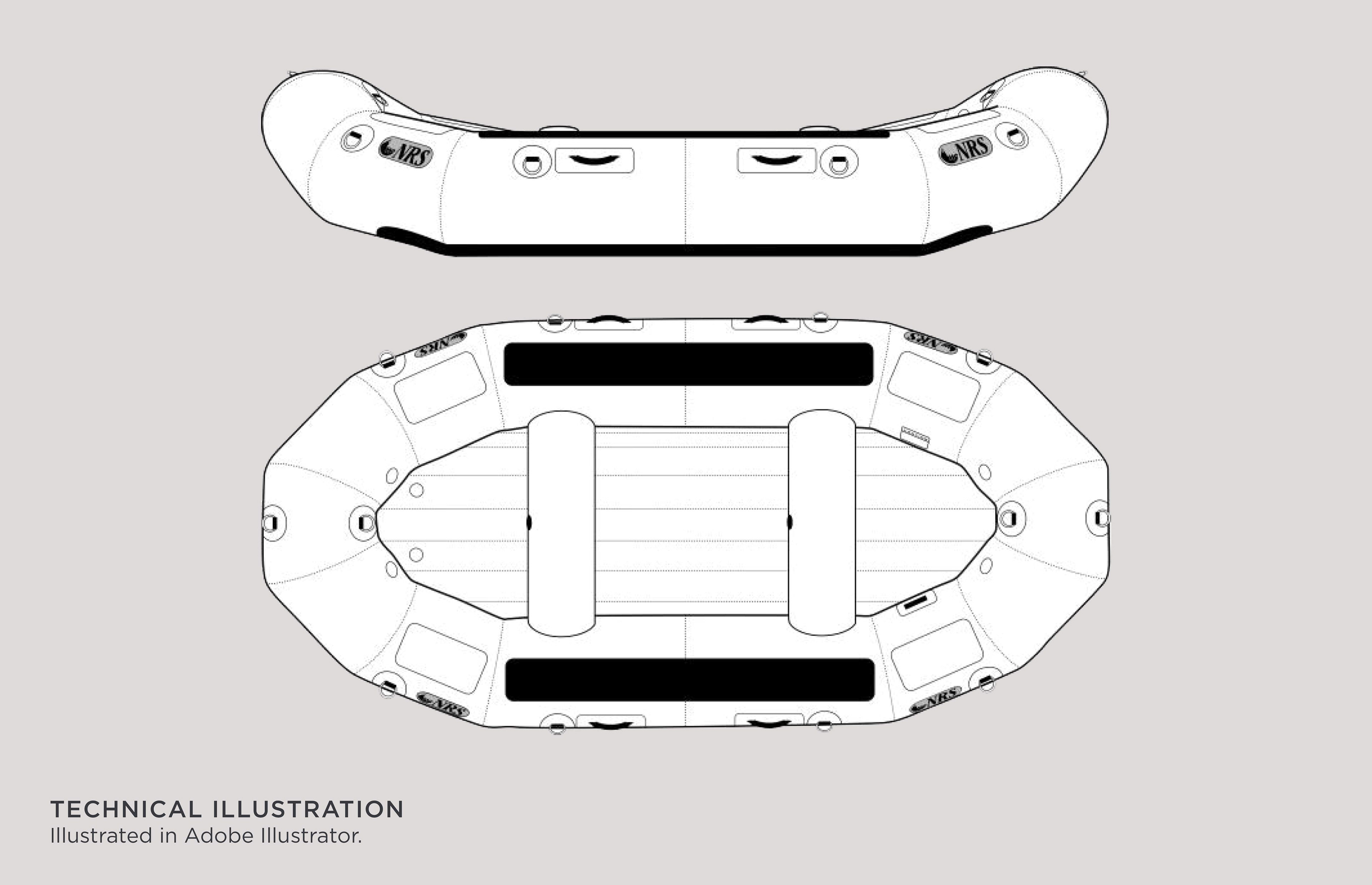Technical Line Drawing Illustration