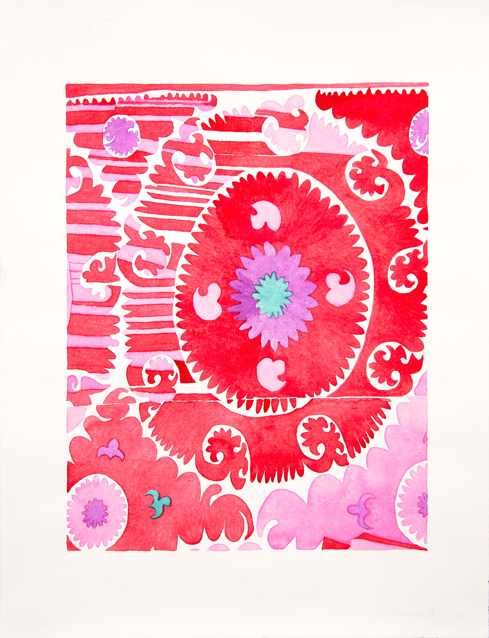 Red Medallion Suzani