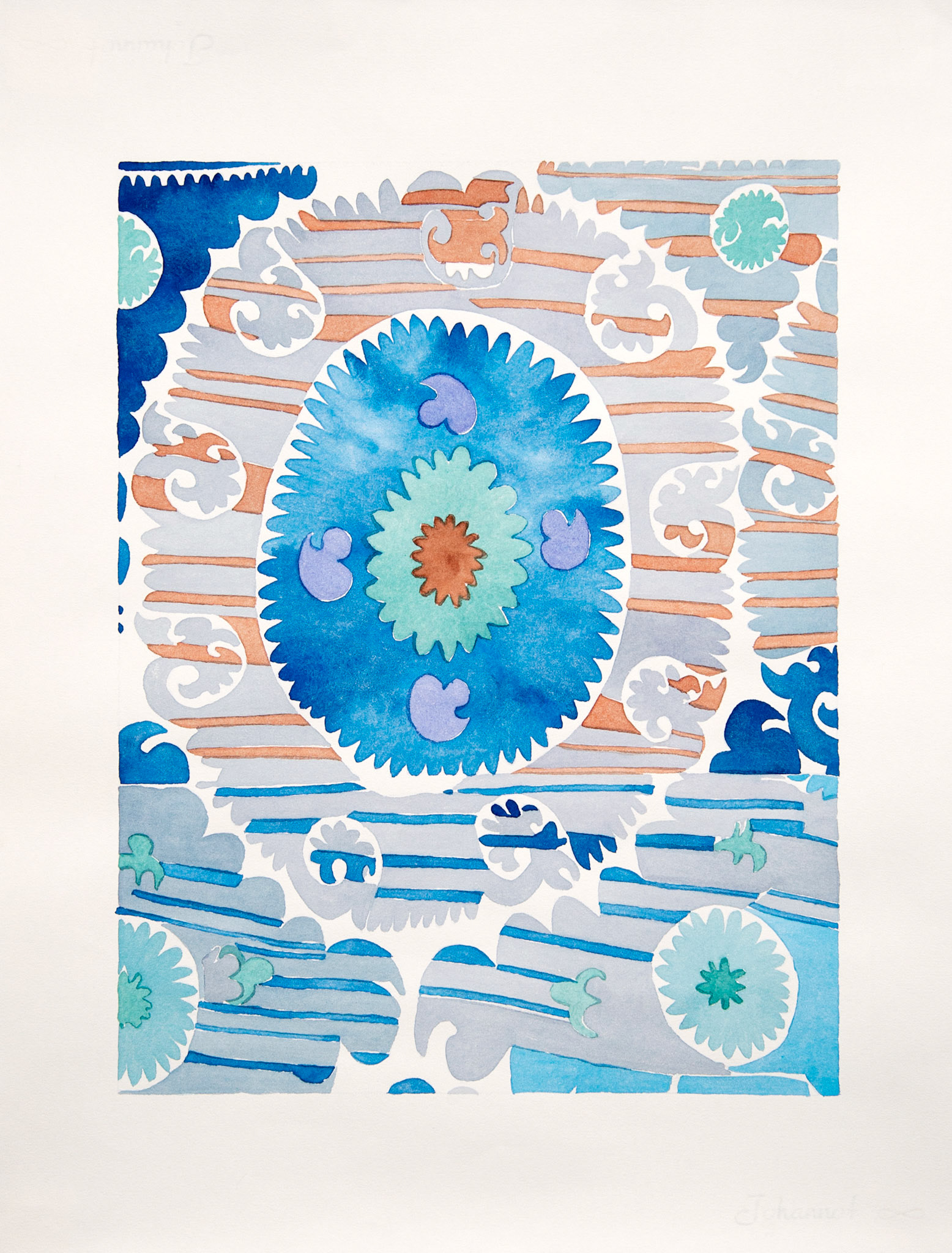 Blue Medallion Suzani
