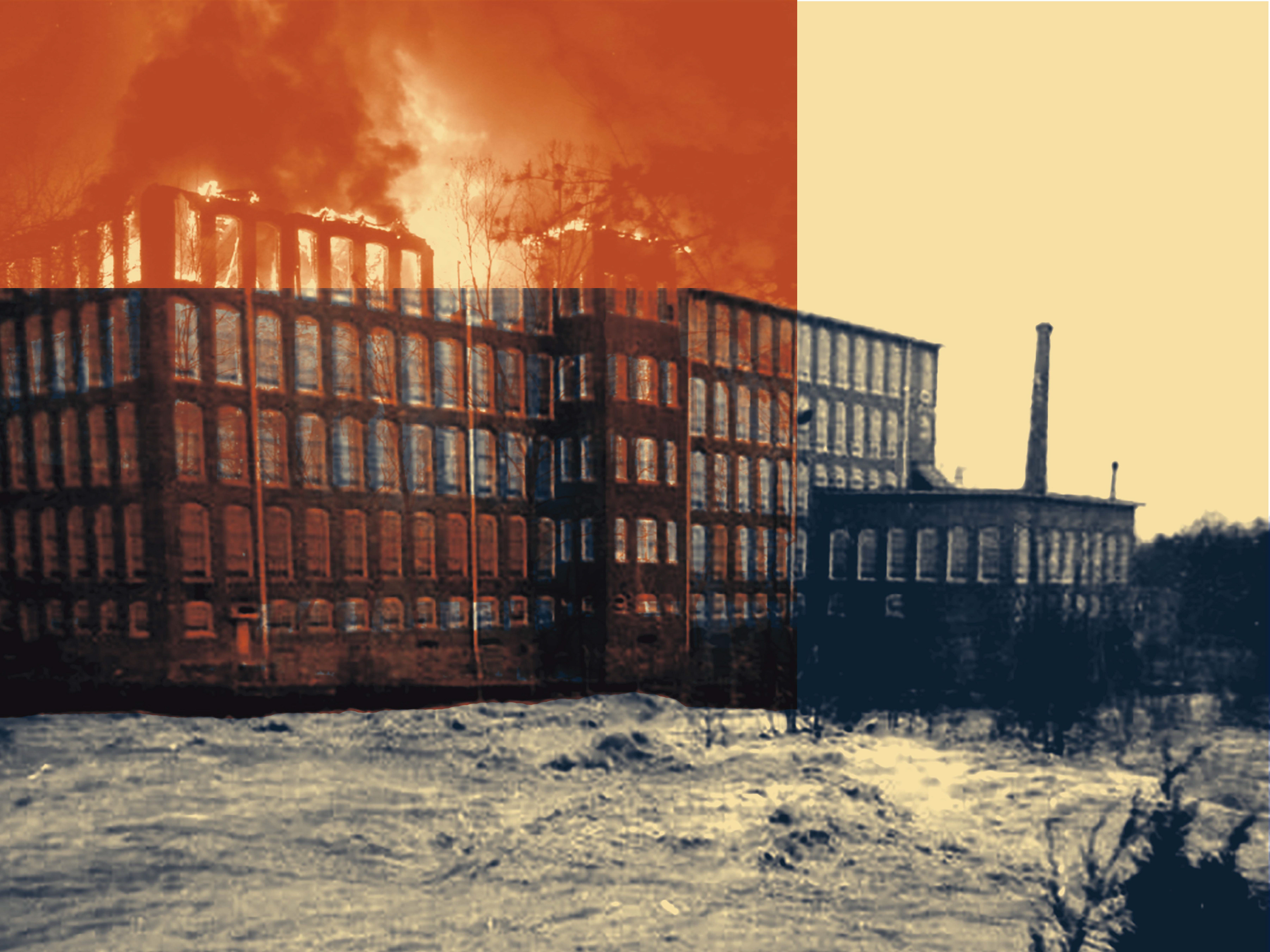 "Fire and Flood", Screenprint on paper, 2022.
