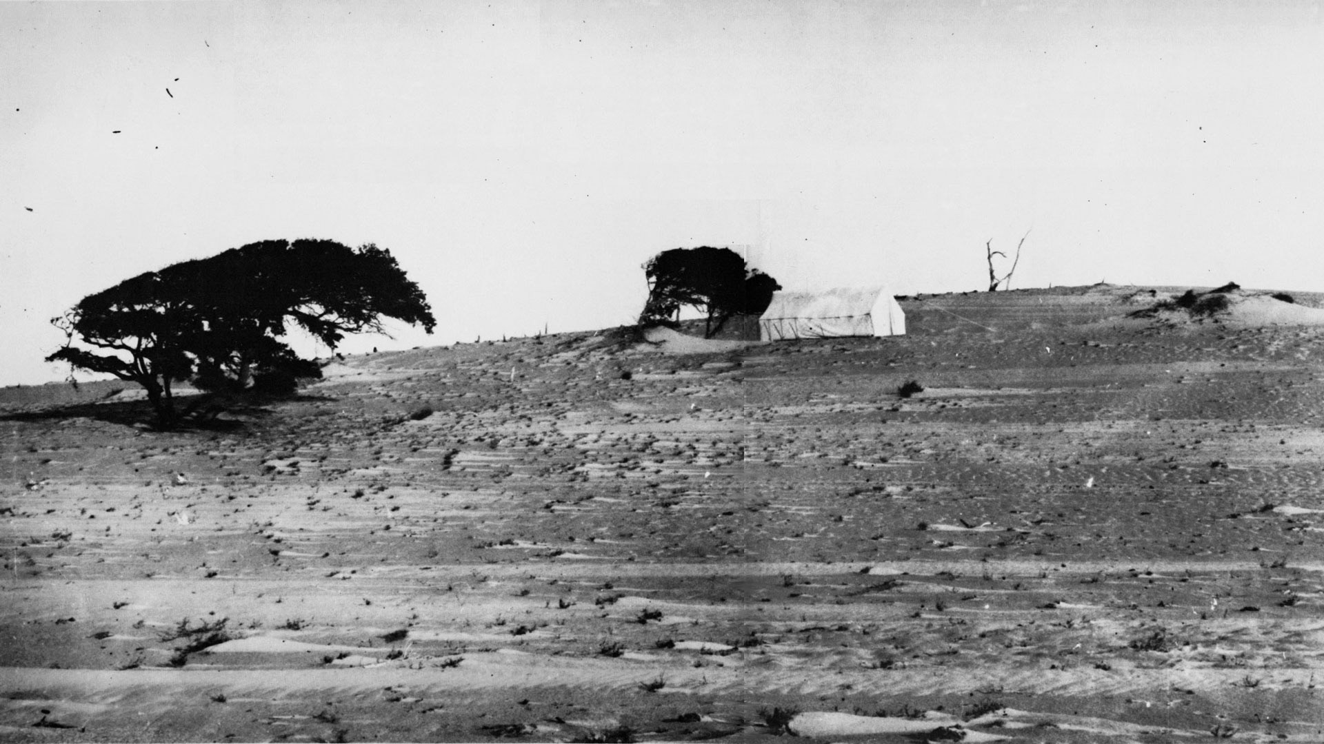 Wright Brothers' Camp at Kitty Hawk, North Carolina, in 1900.