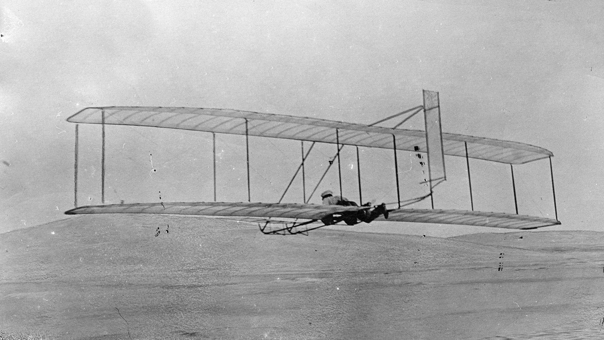 Glide on October 21, 1903 with the 1902 glider, Kitty Hawk, North Carolina.