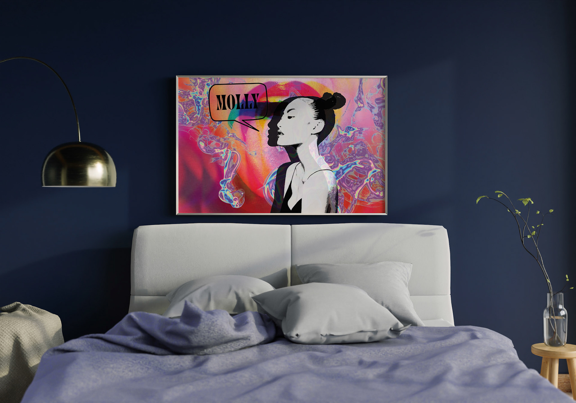 Poster Frame Mockup interior in a bedroom