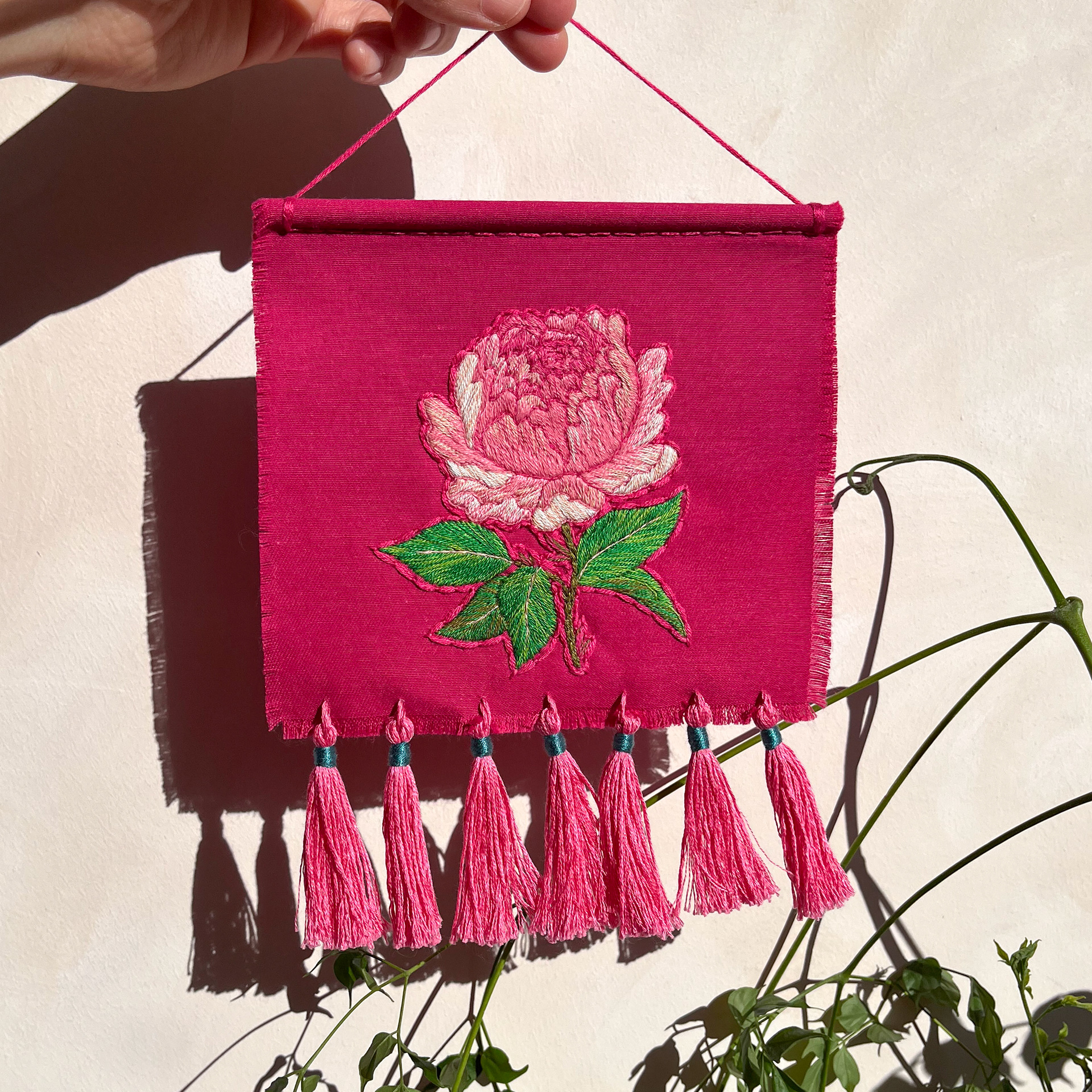 peony wall hanging