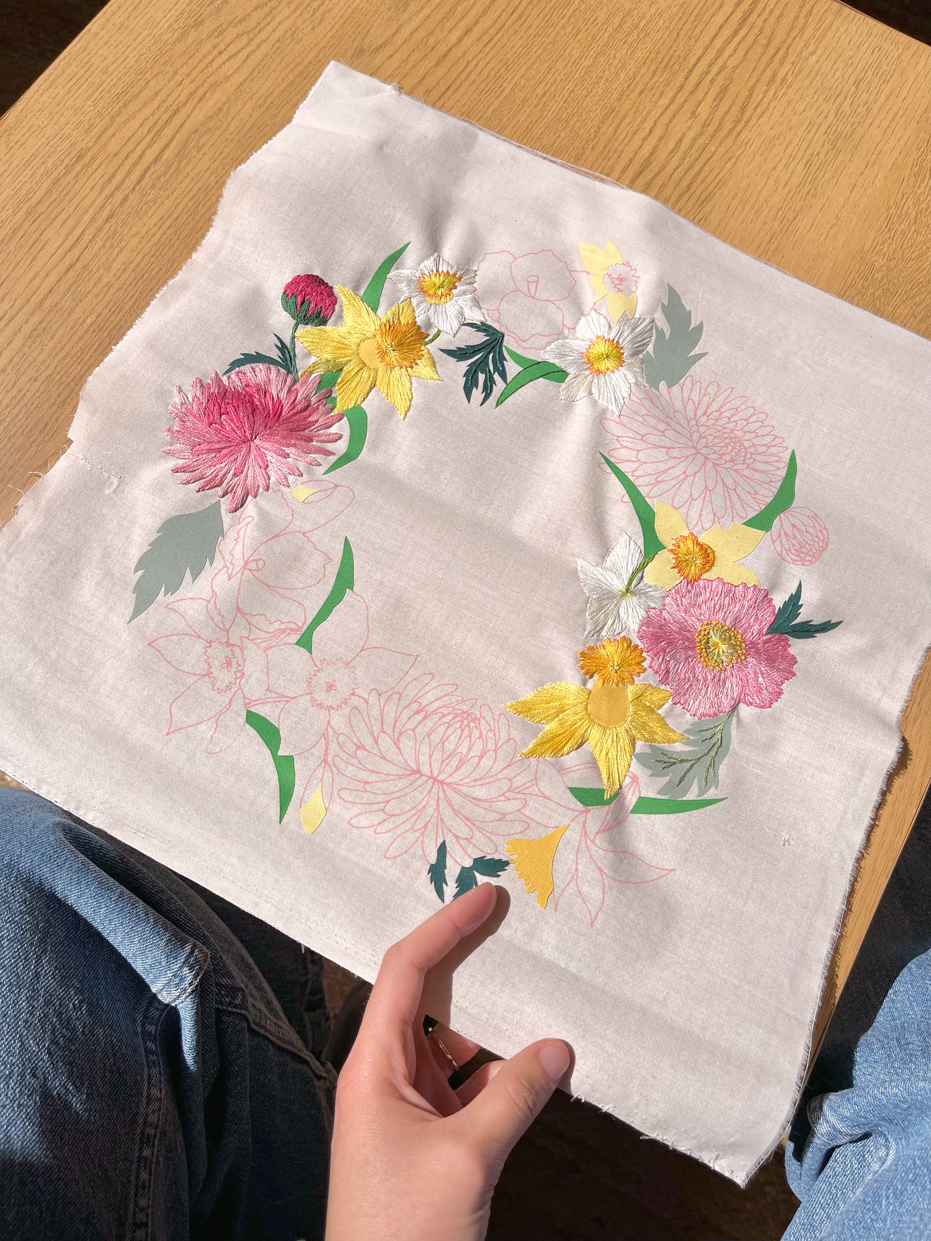 work in progress floral wreath
