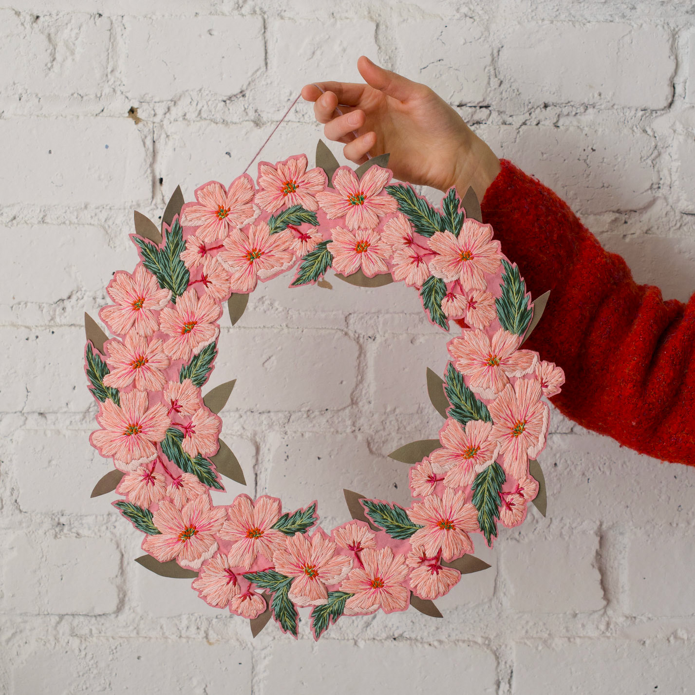 blossom wreath embroidery
