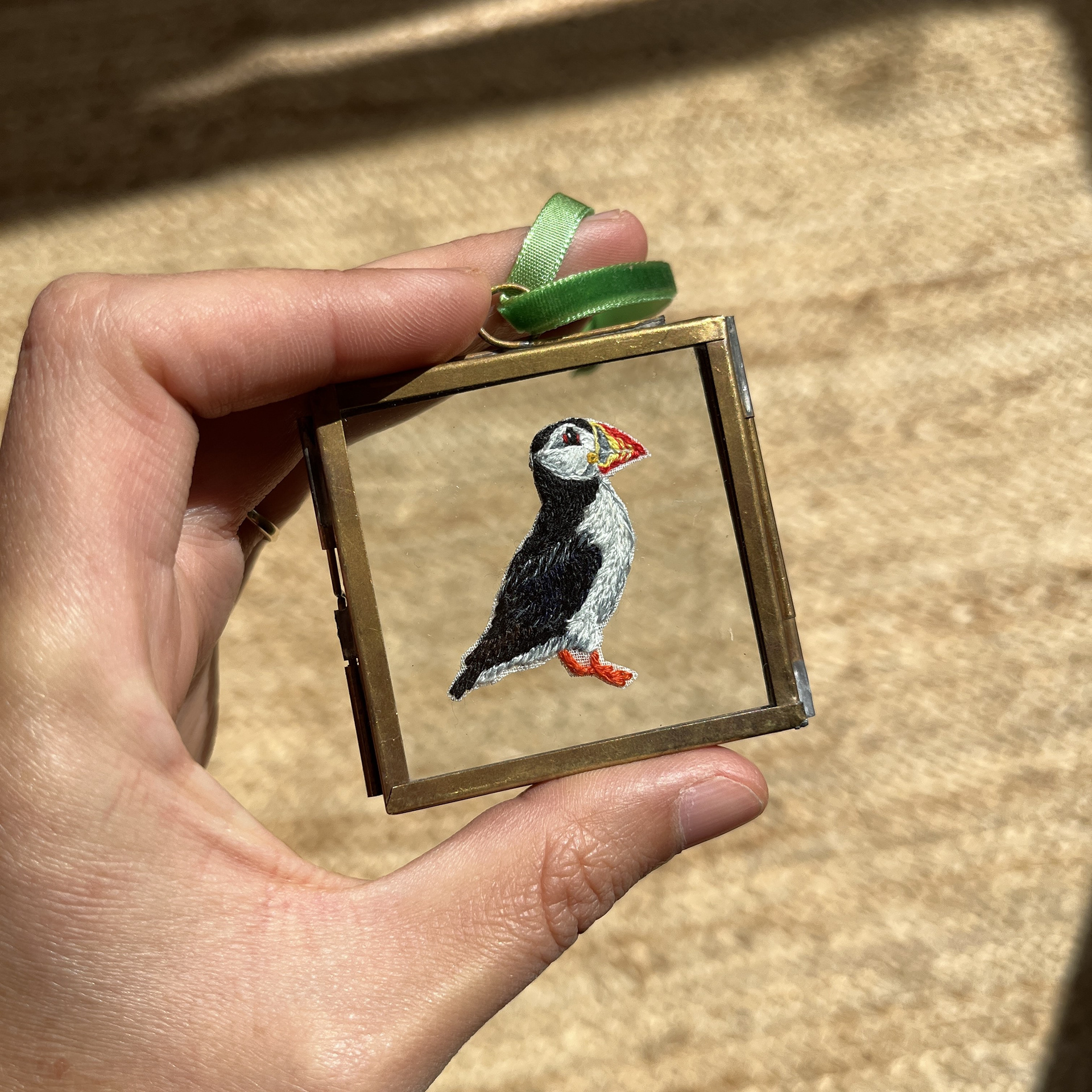 Puffin Embroidery Gift