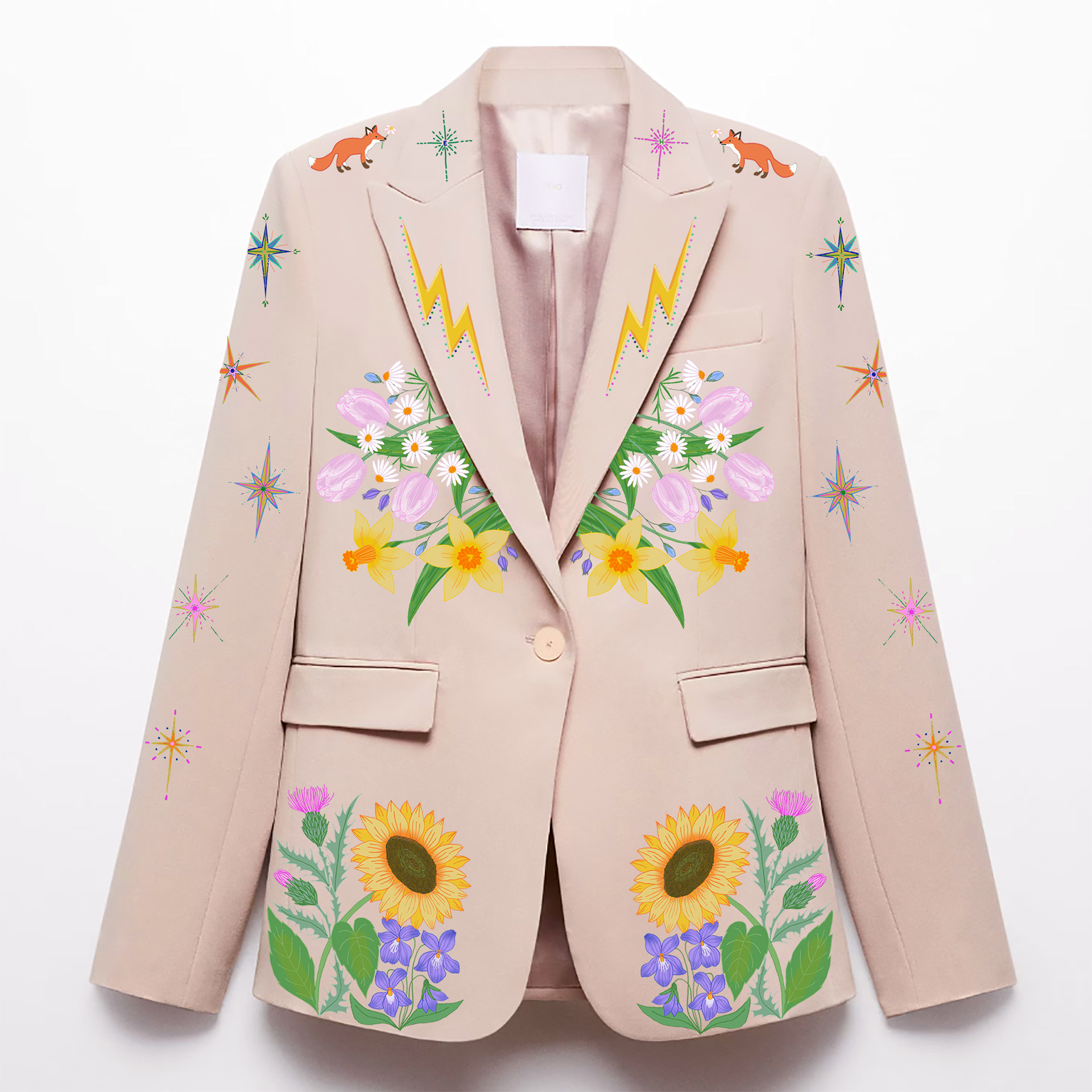 digital mock up design for wedding jacket