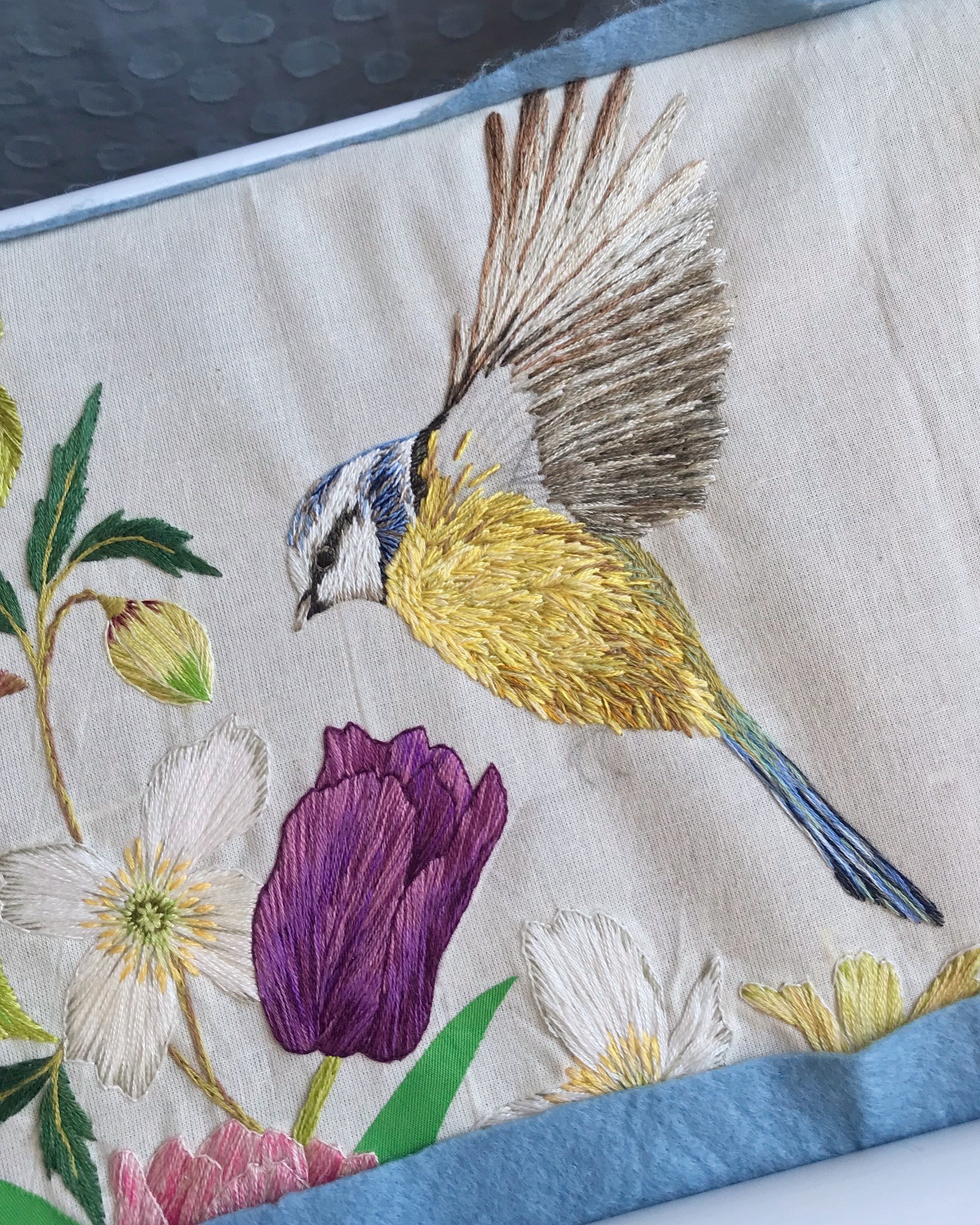 work in progress bespoke embroidery