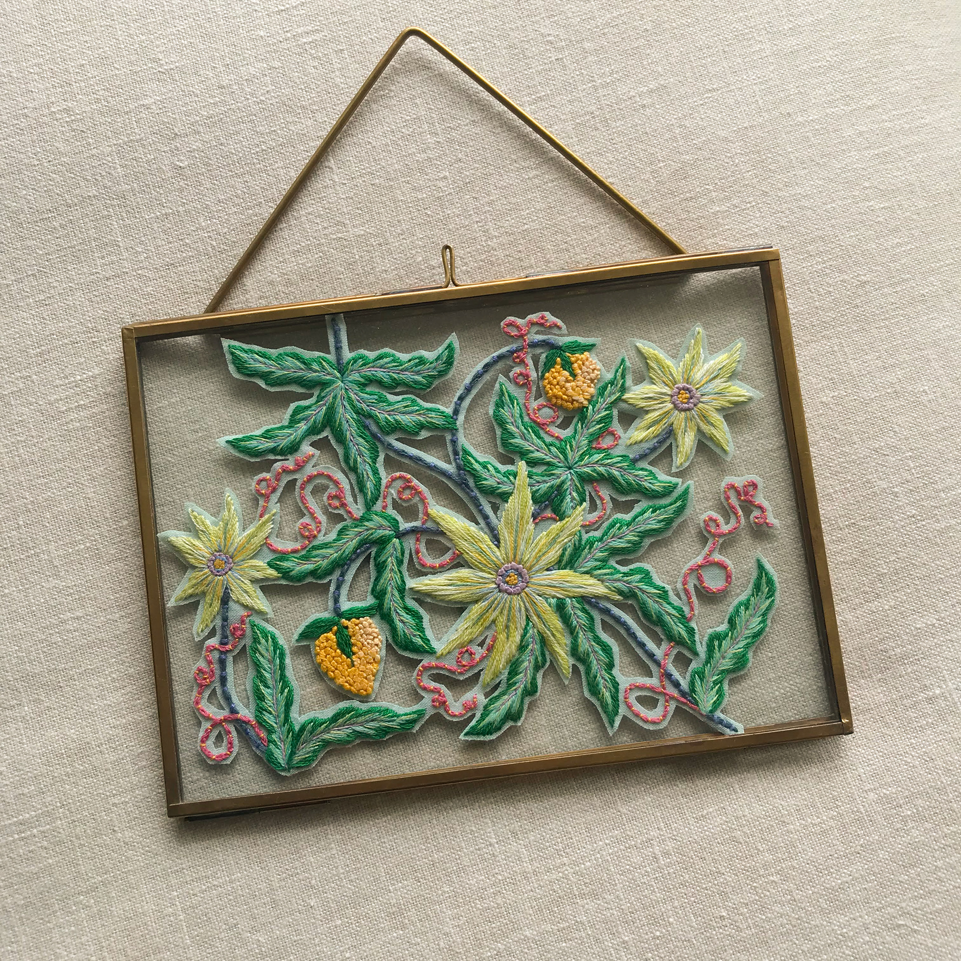 Passion Flower Framed Embroidery £250