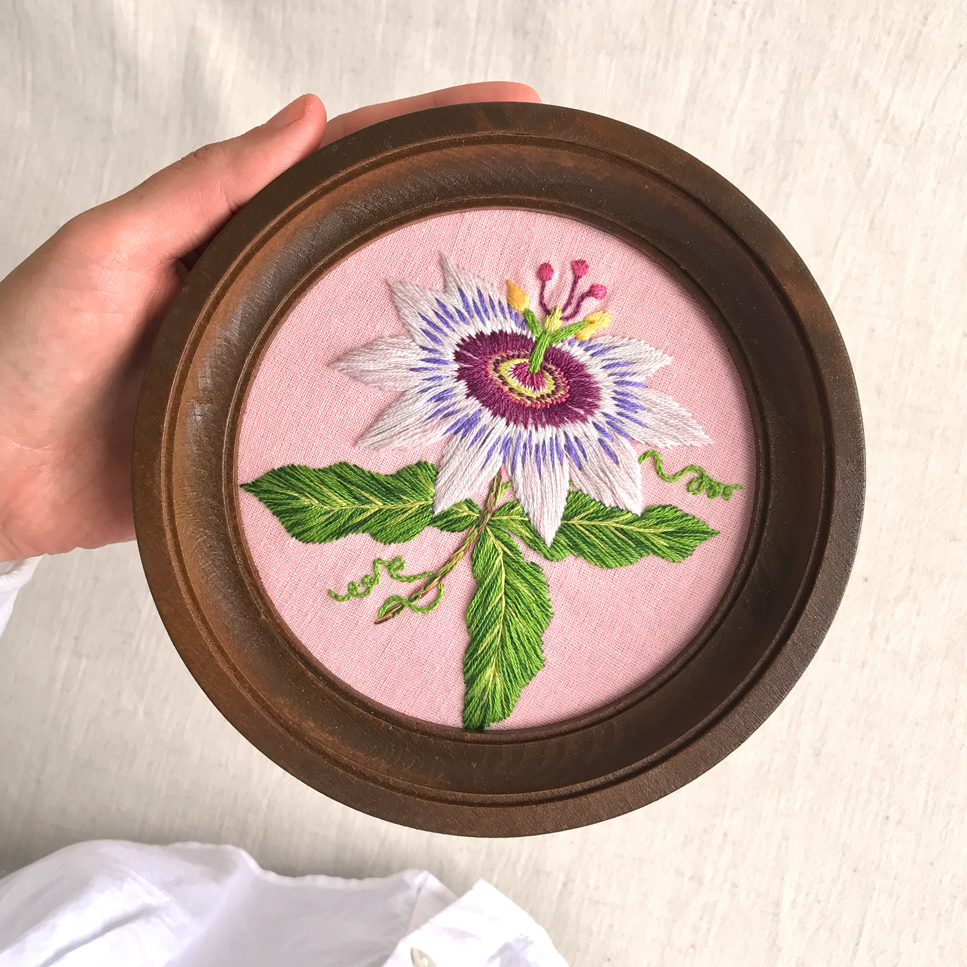 Passion flower embroidery