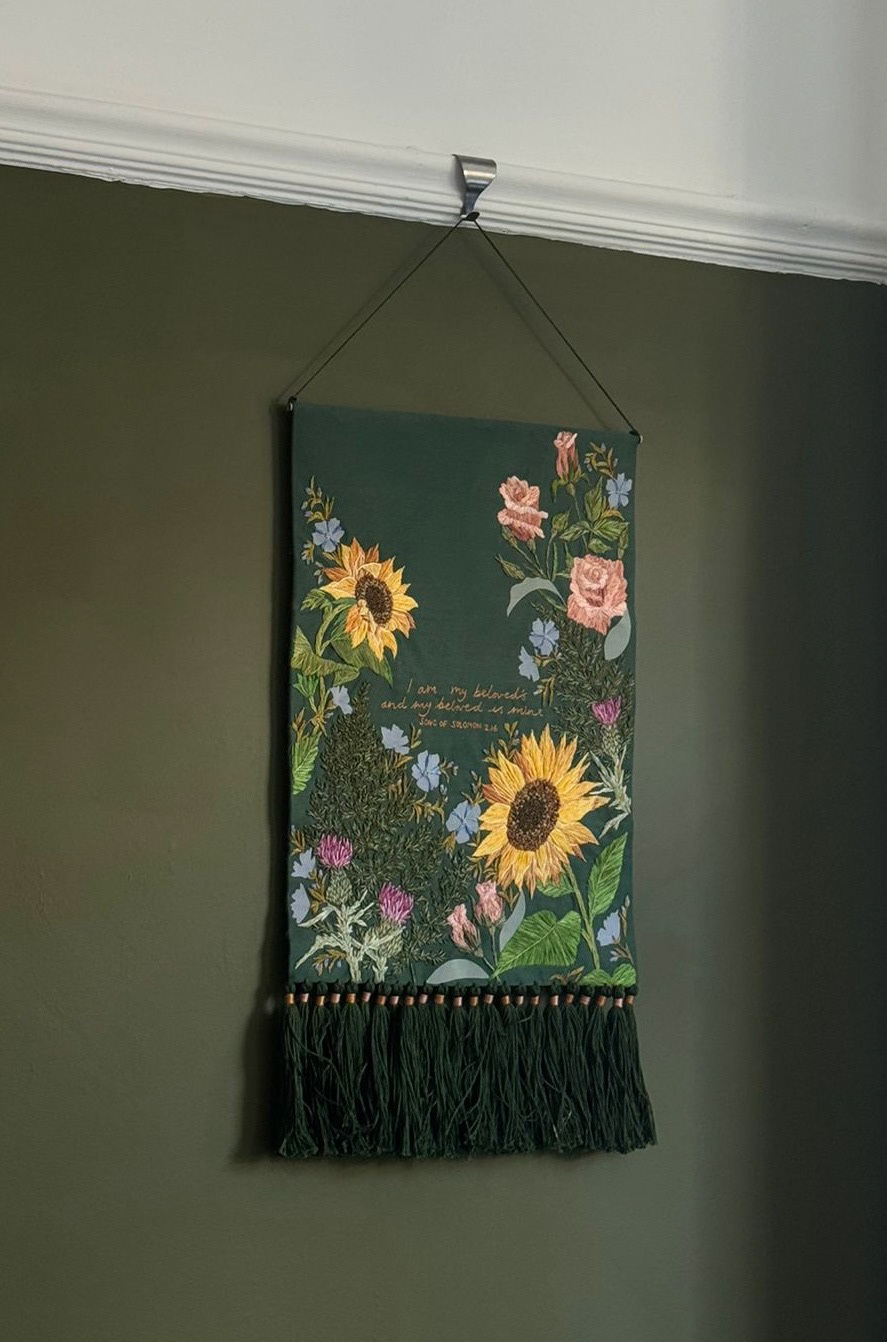 wedding gift embroidered wall hanging