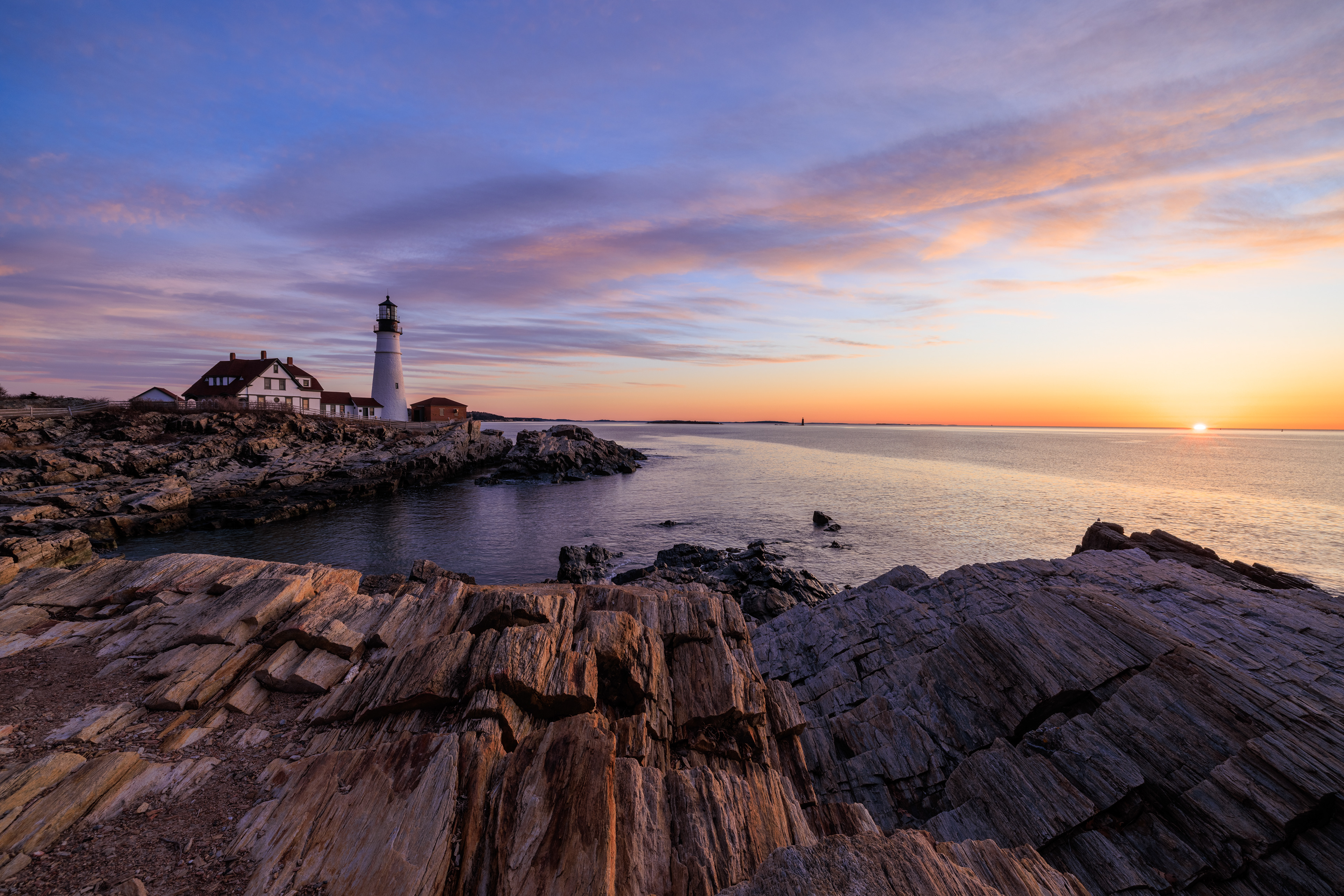 Sunrise over Portland Head Light