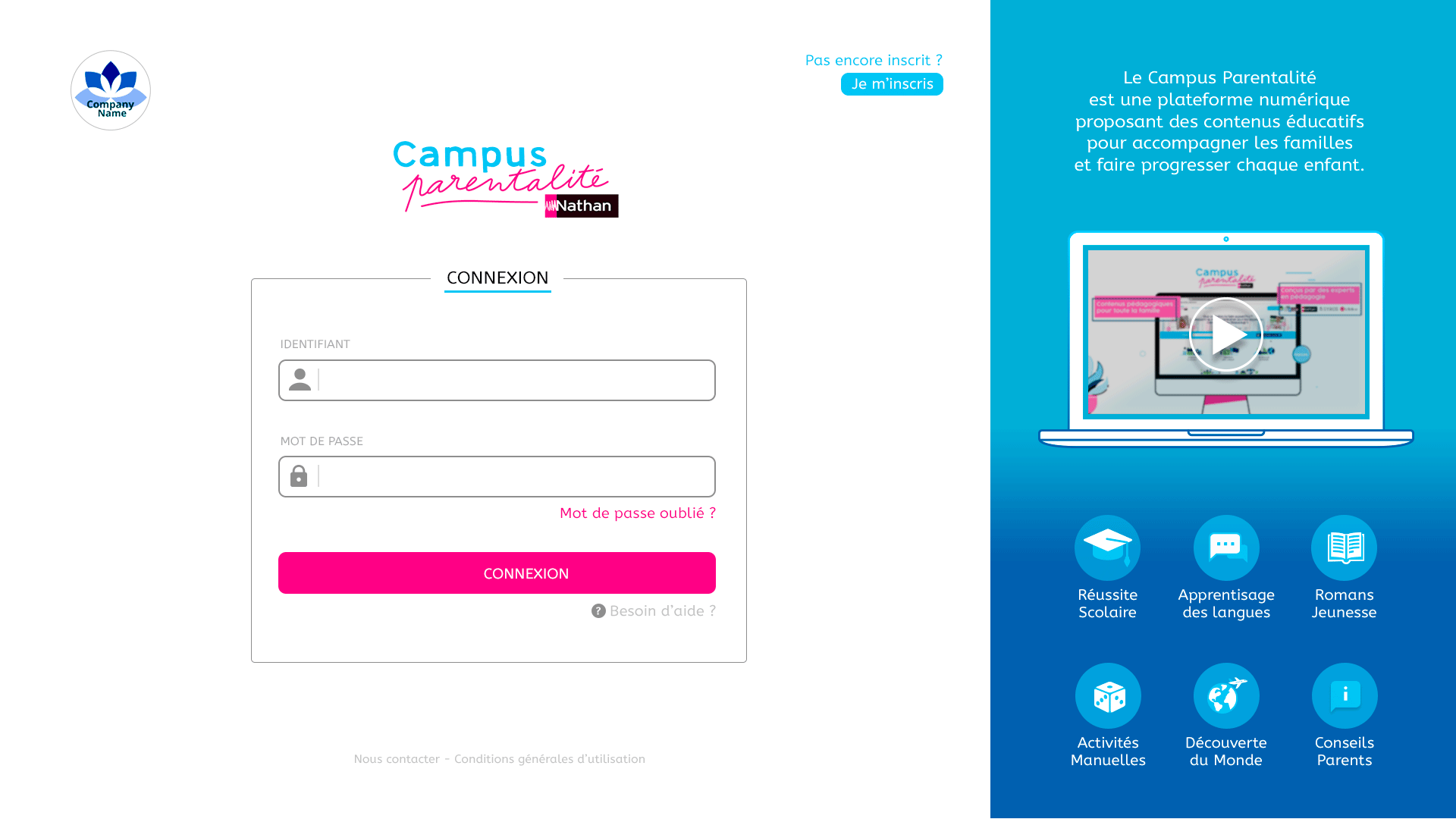Page de connexion
