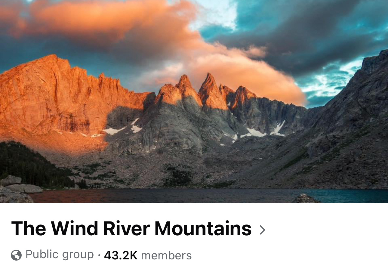 Wind River Mountains Facebook Group