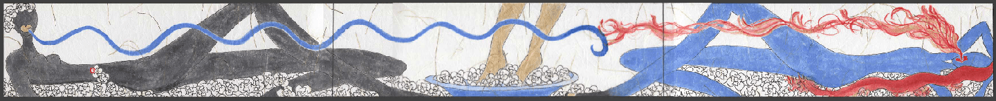 Poetry Book Illustration: Watercolor and Ink on Handmade Paper