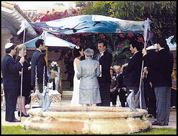 Chuppah Illustration: Hand-painted Dyes on Silk