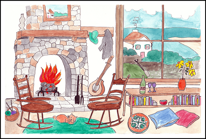 Children's Book Page Illustration: Watercolor and Ink