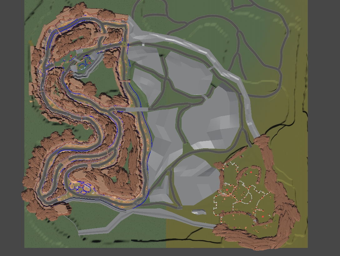 Top down view of level