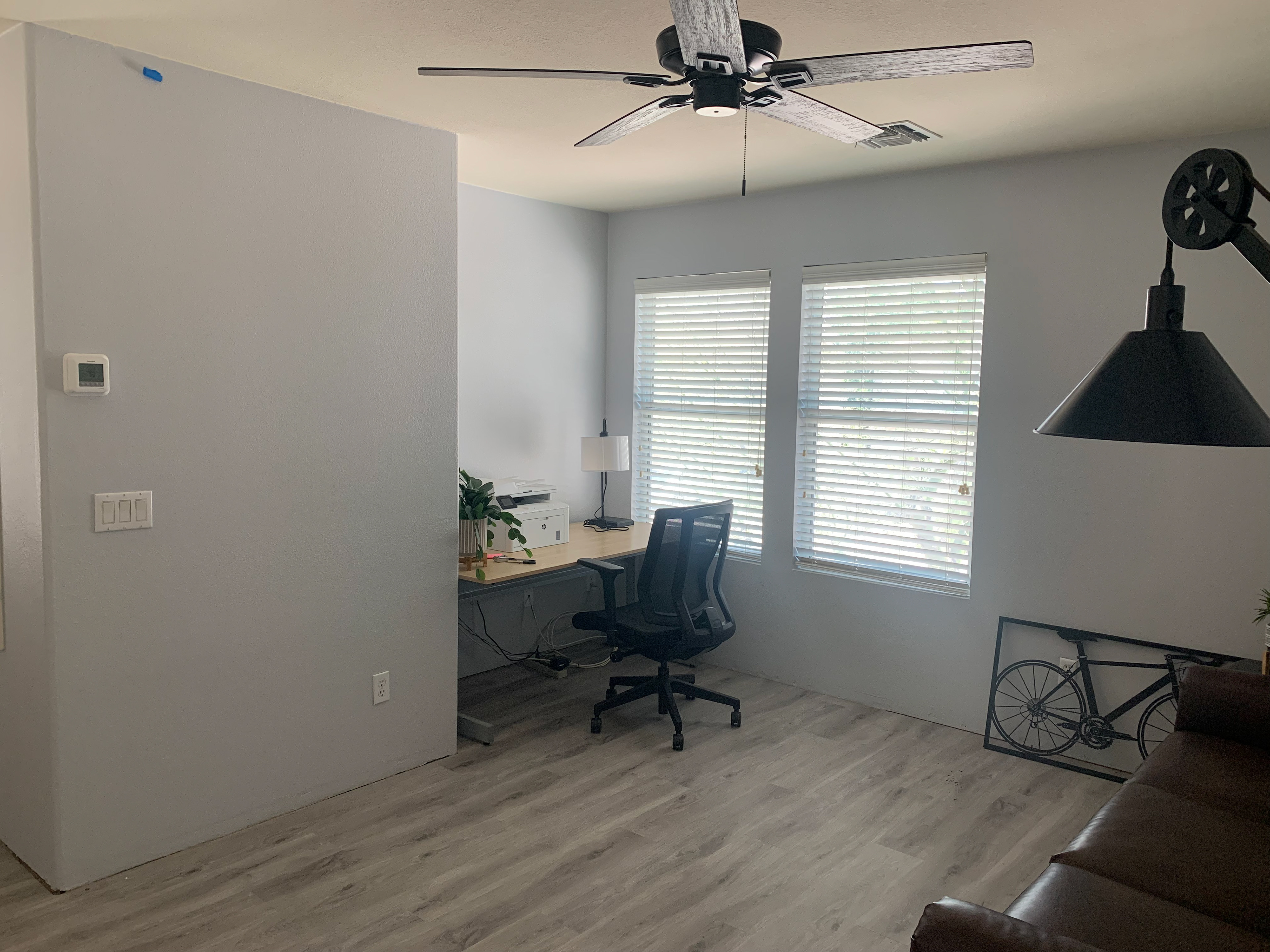 My desk fit perfectly in this window nook!
