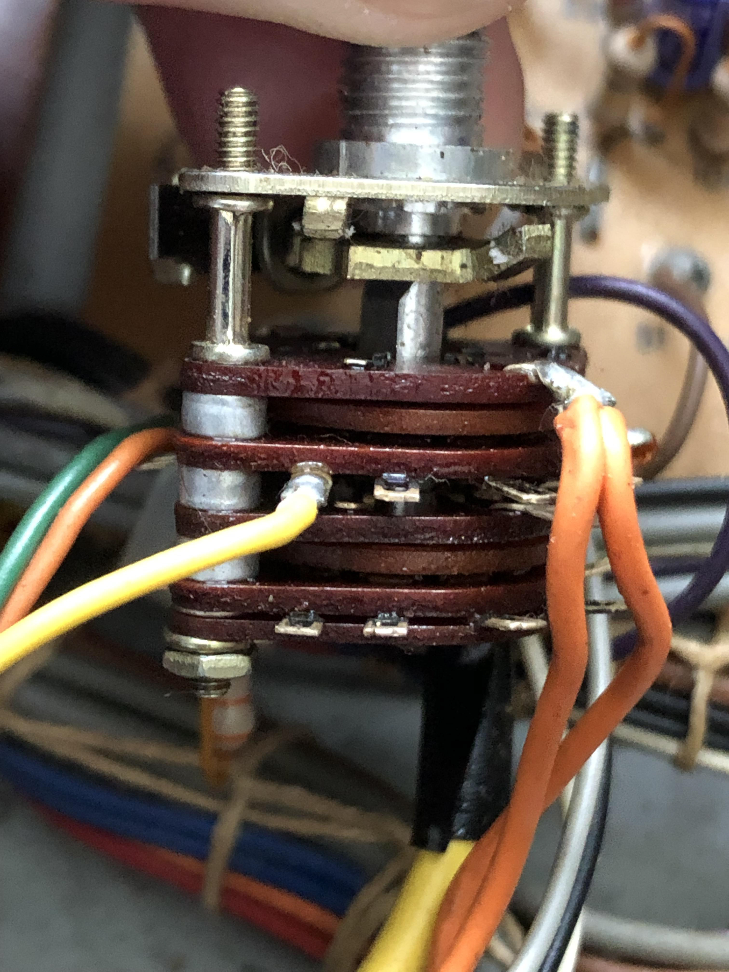 Damaged rotary switch ready for stripping