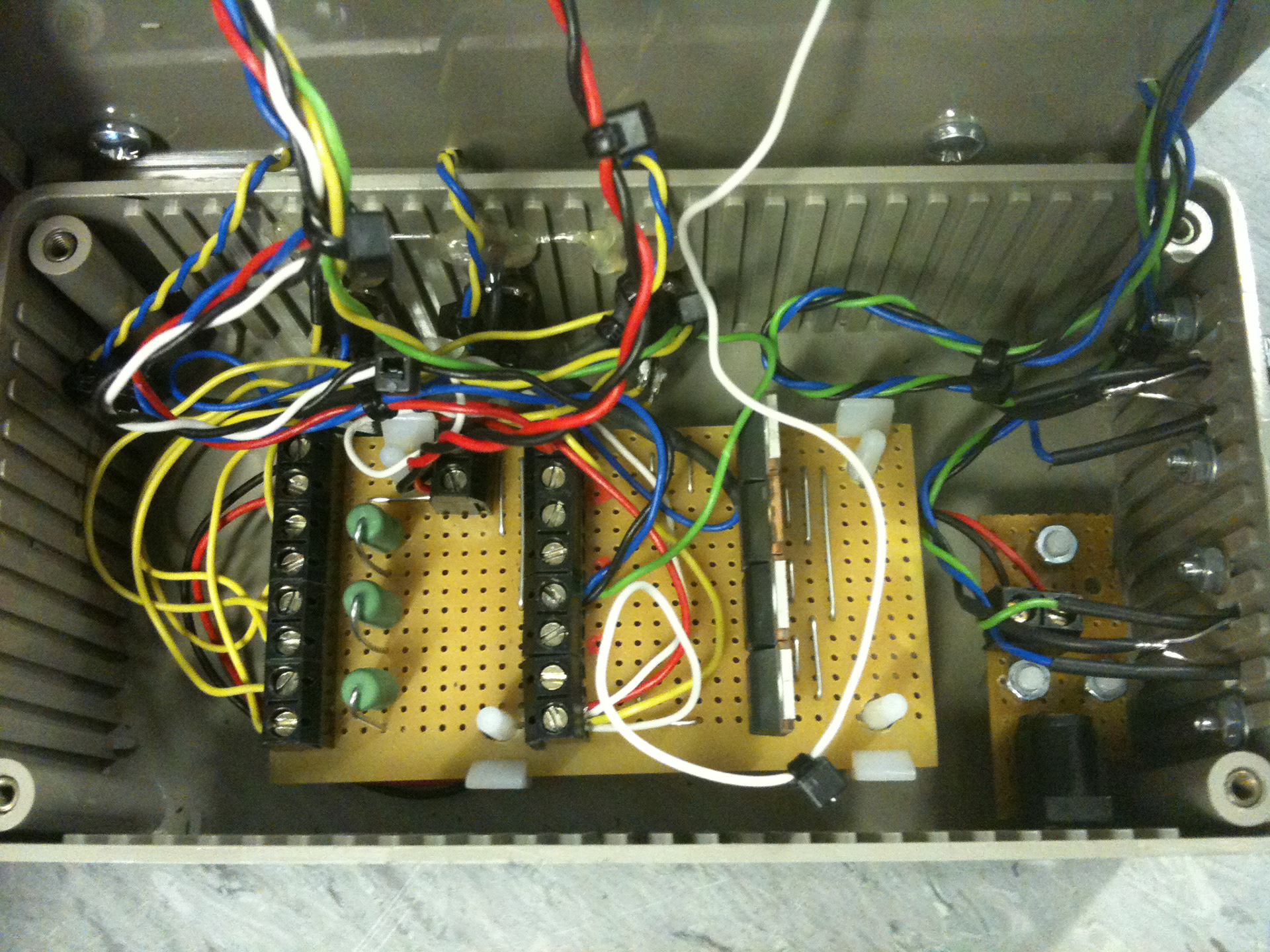 Internal workings of fan controler test rig