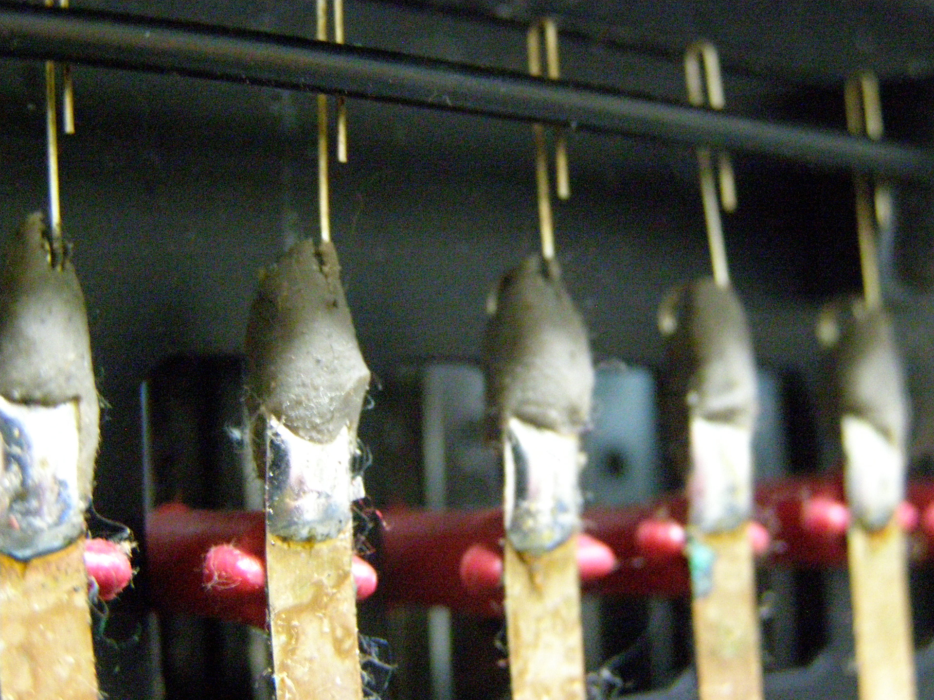 Closeup of key contacts