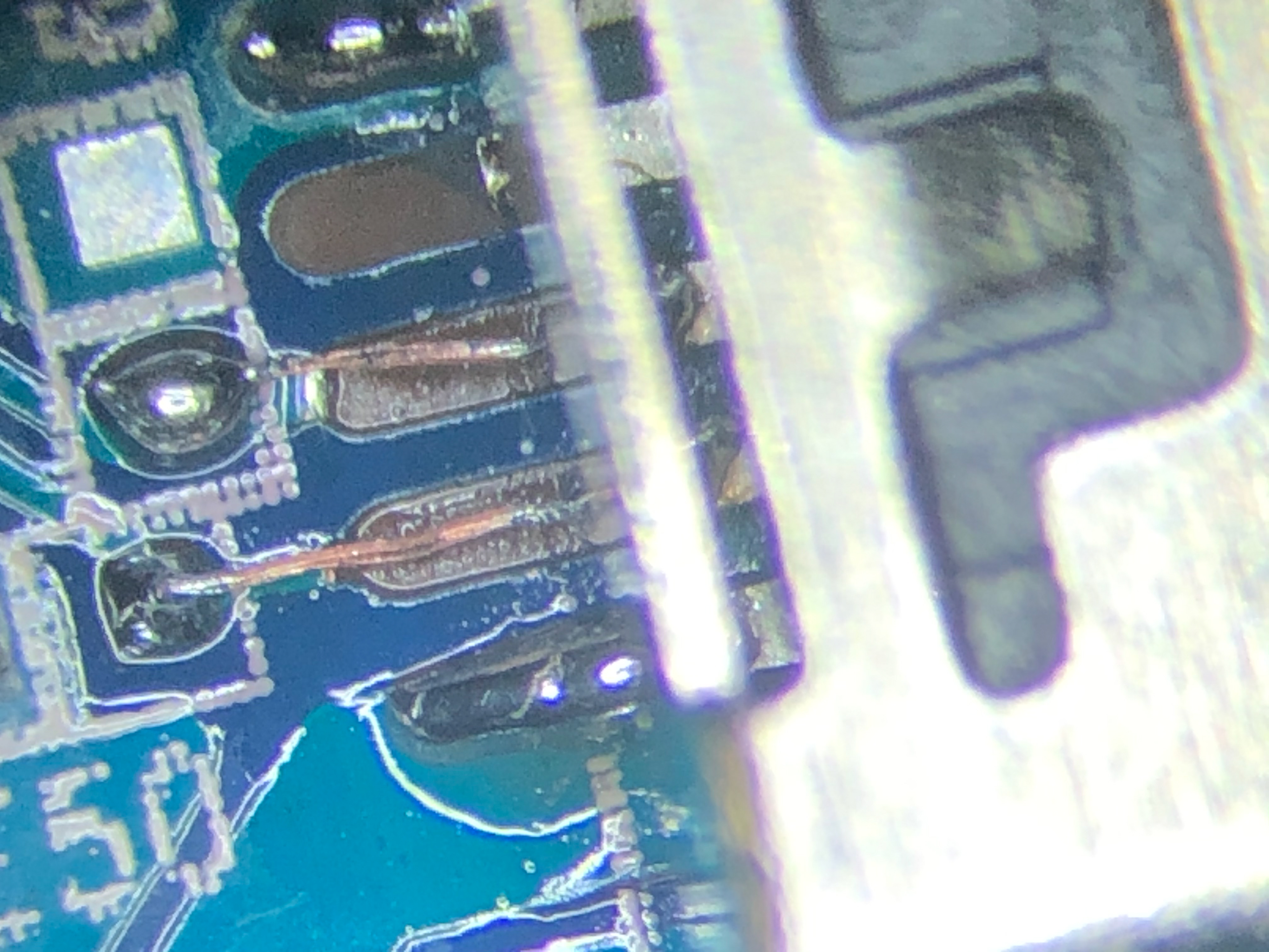 Microscope image of some tracks I had to replace