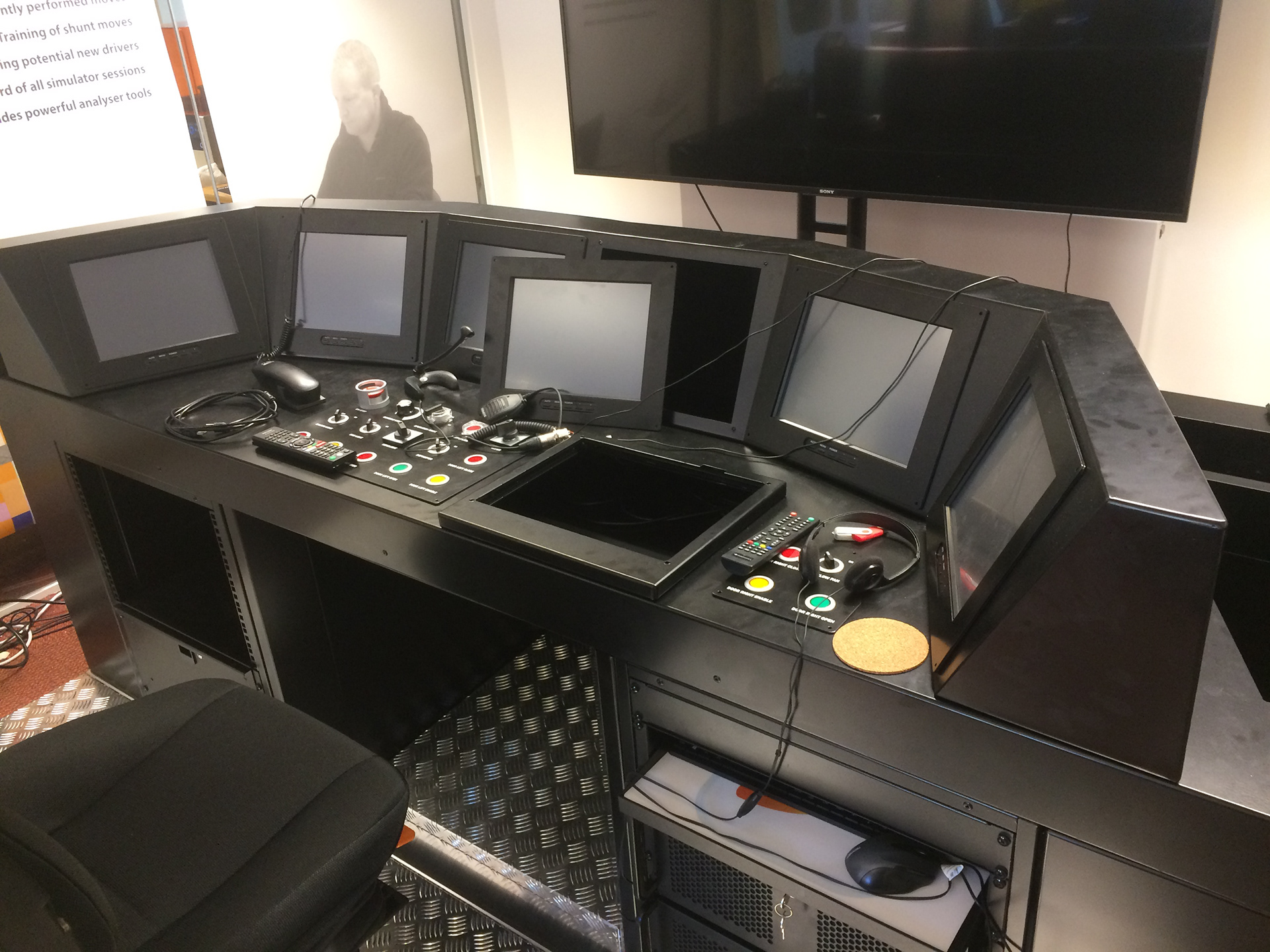 Switch panels fitted to the simulators.
