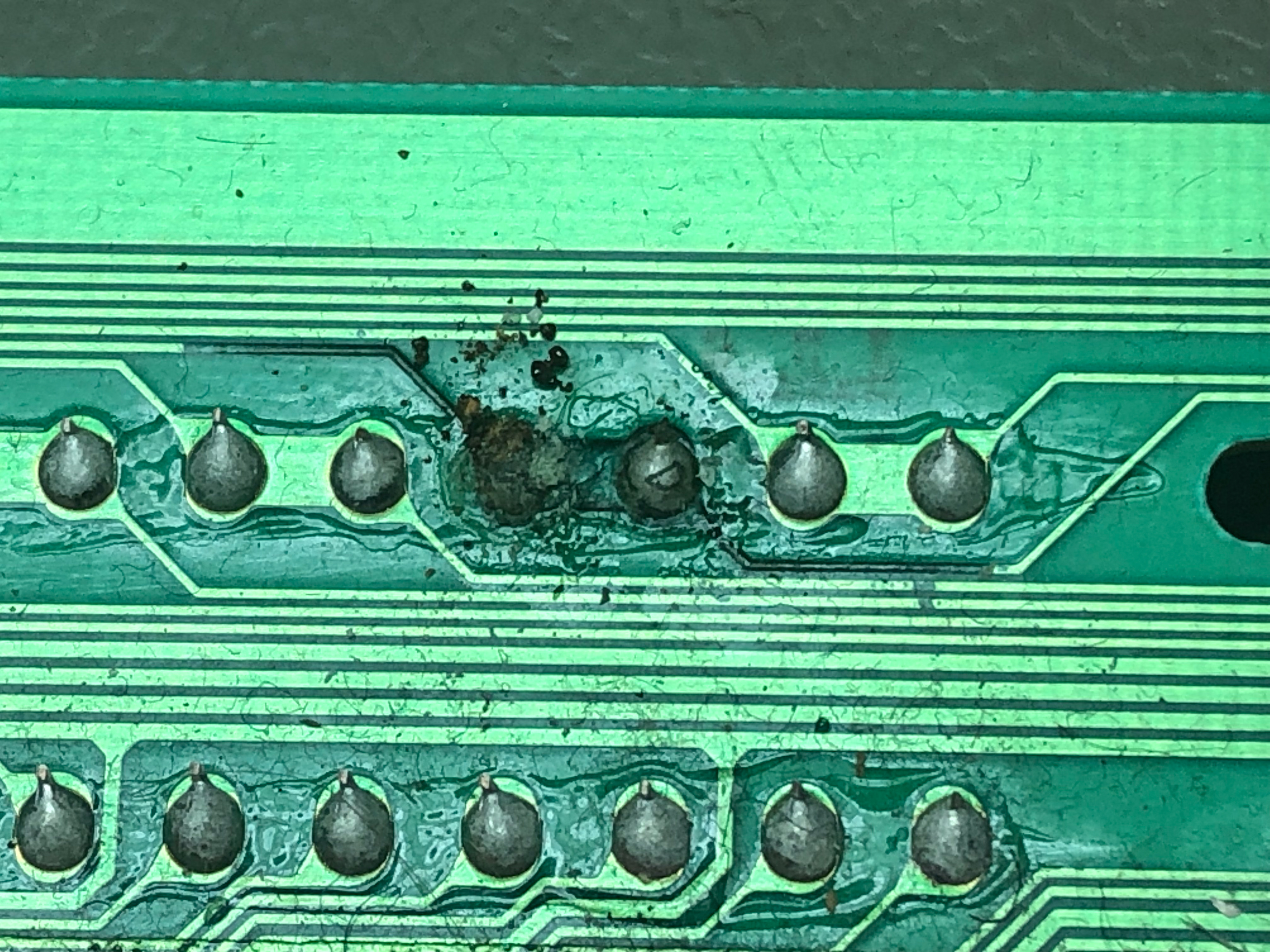 Corroded pads and tracks