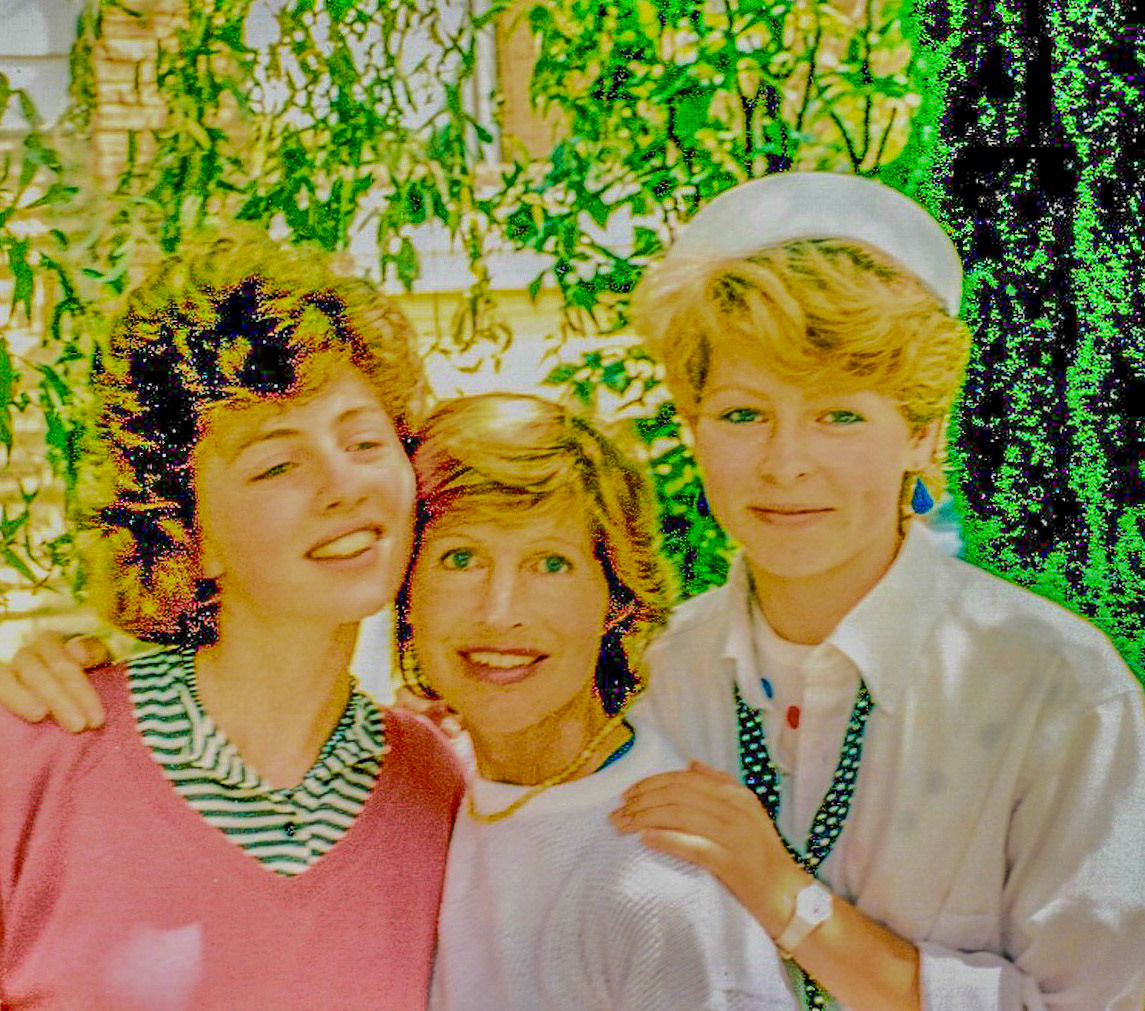 Margaret with her girlies in Burnham - 1980