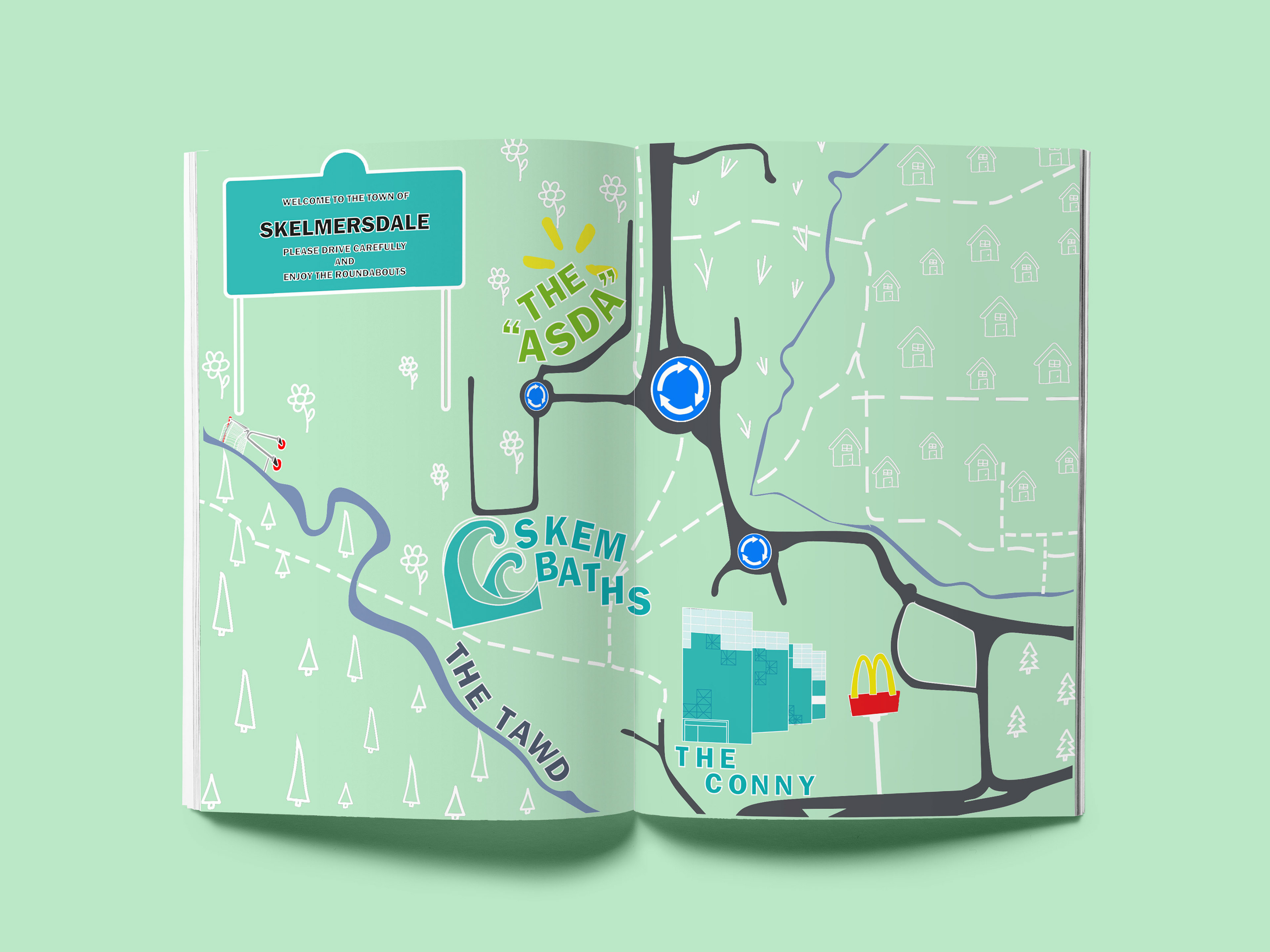 poster map of the town centre