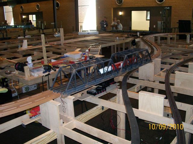 Stages of development. Right track laid and running, next ready for track, upper in development.