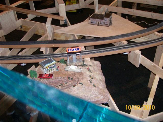 Vignette with an animated sign as an example of a popup that could be used for access on the finished layout.