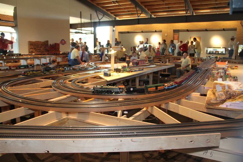 Trains moving in every direction make it hard to even count them.