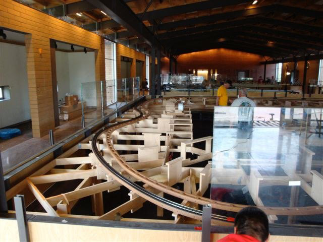 Track installed and train tested before the installation of the Lift Bridge.