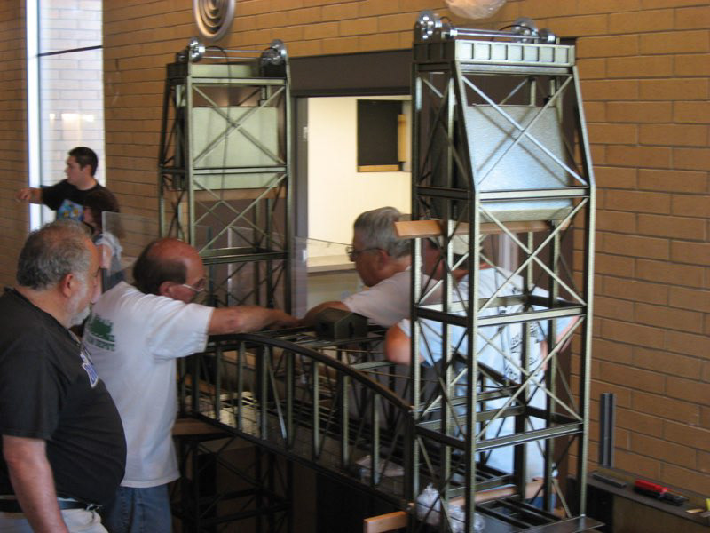 Dave Brown “supervises” the installation