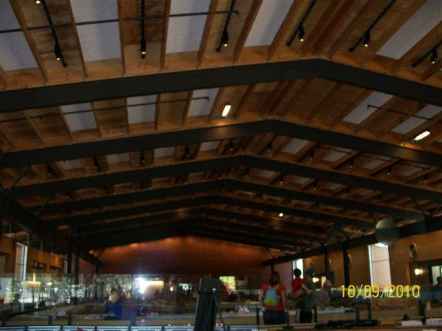 Sky view reveals a hint of the hundreds of spot lights.