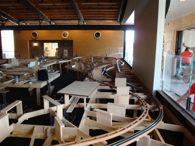 The shear wall on the right will provide an interesting backdrop for scenery.