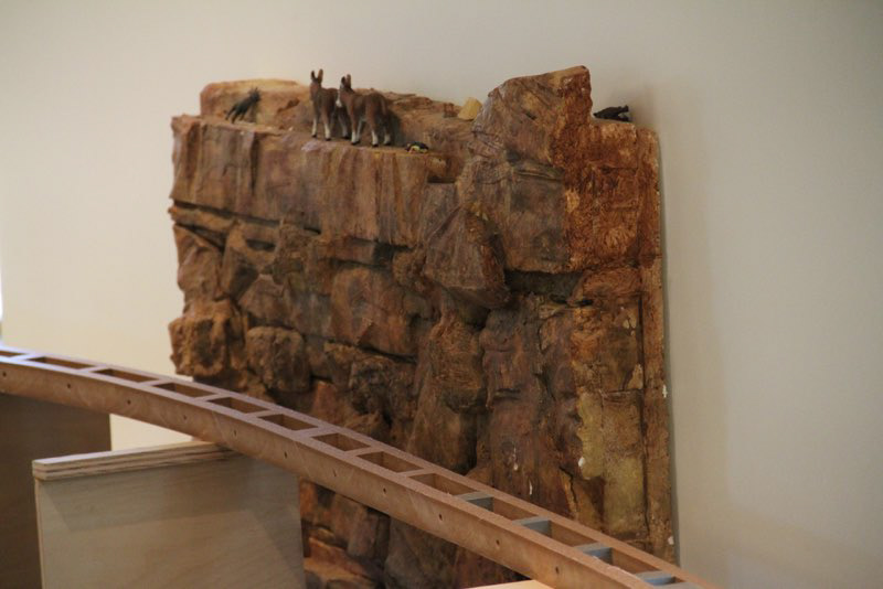 Jim Bergero created this Grand Canyon panel. We want more and they will be mounted at track height so a stream runs along the track.