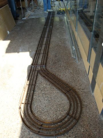 The overhead loop underfoot in preparation for the install.